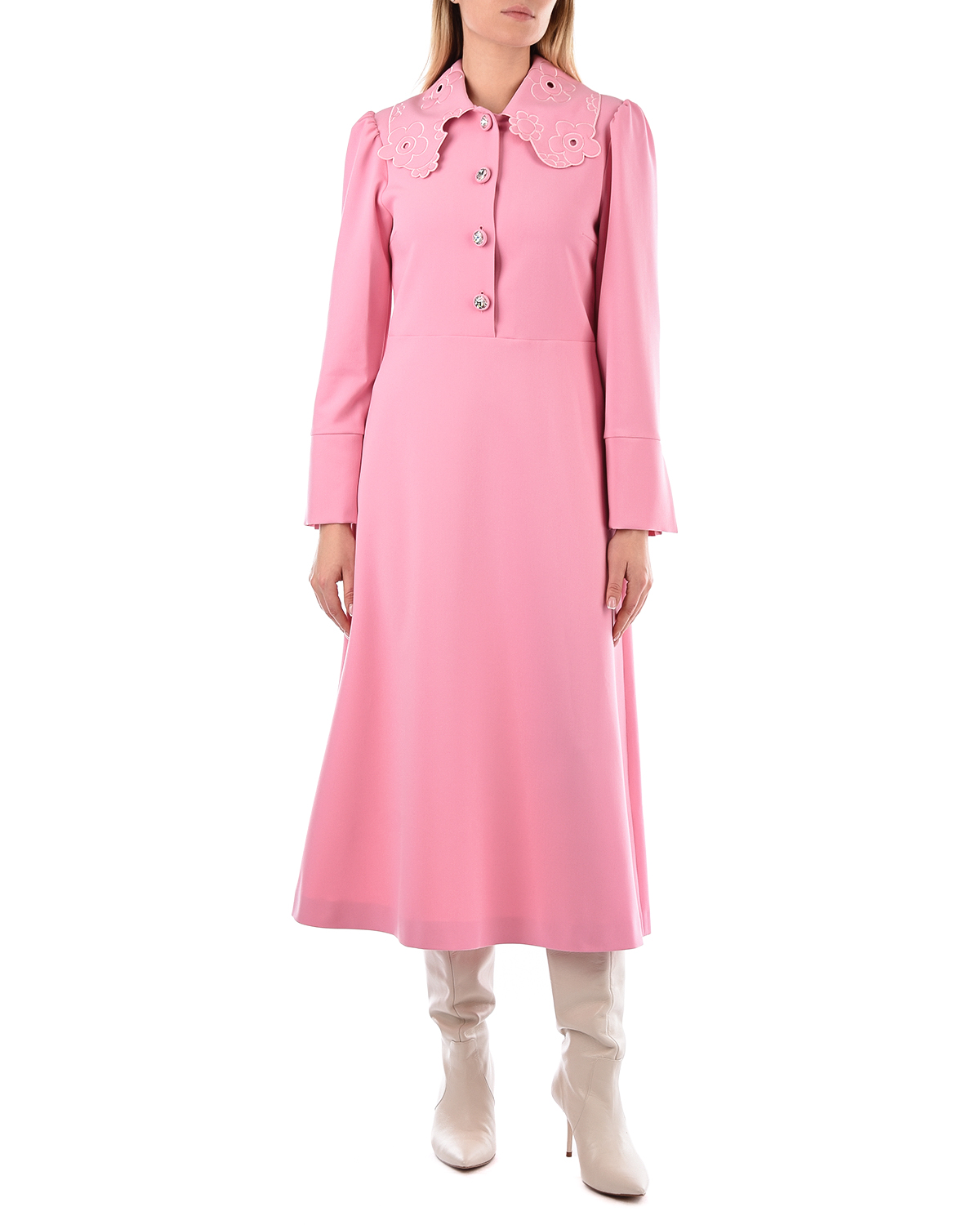 Розовое приталенное платье Vivetta, размер 44, цвет розовый - фото 3