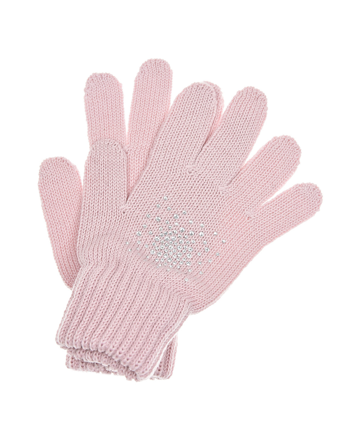Розовые перчатки со стразами Catya детские, размер 1, цвет розовый