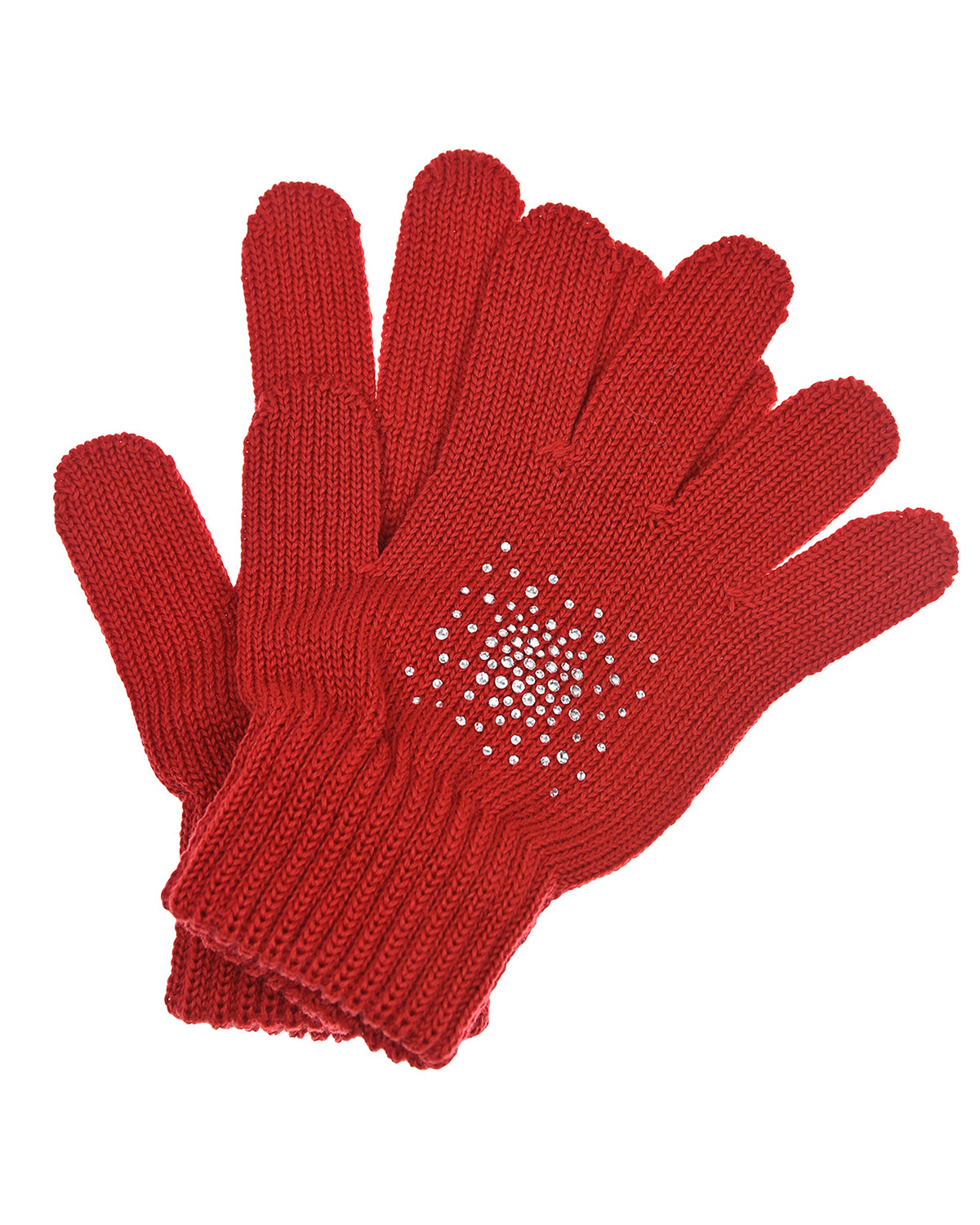 Красные перчатки со стразами Catya детские, размер 3, цвет красный