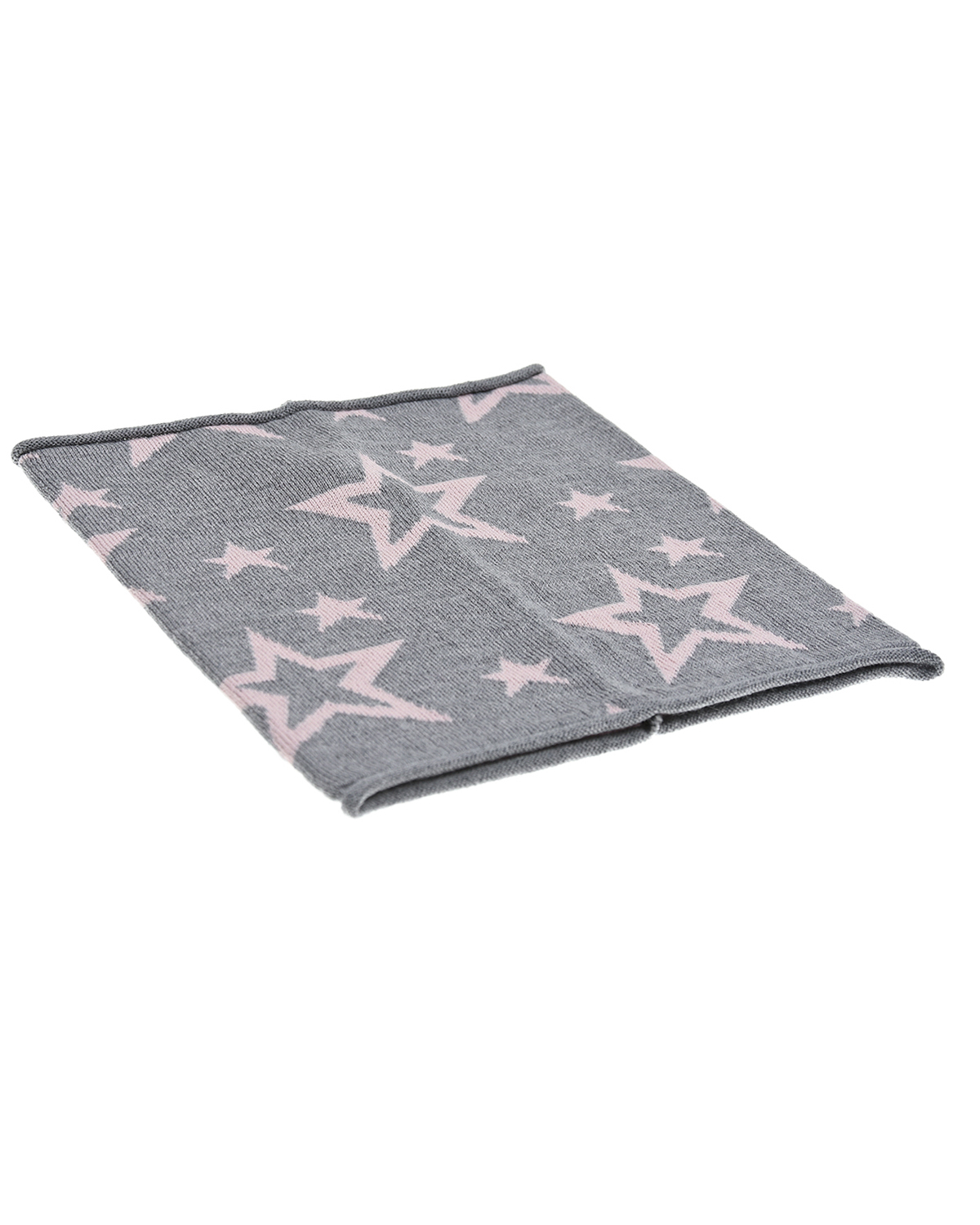 Серый шарф с розовыми звездами Catya детский, размер 59, цвет мультиколор