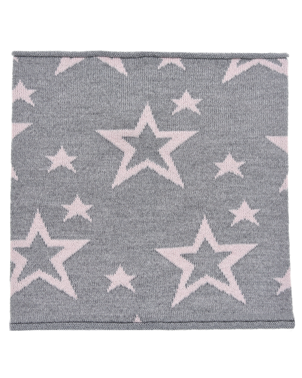 Серый шарф с розовыми звездами Catya детский, размер 59, цвет мультиколор - фото 2