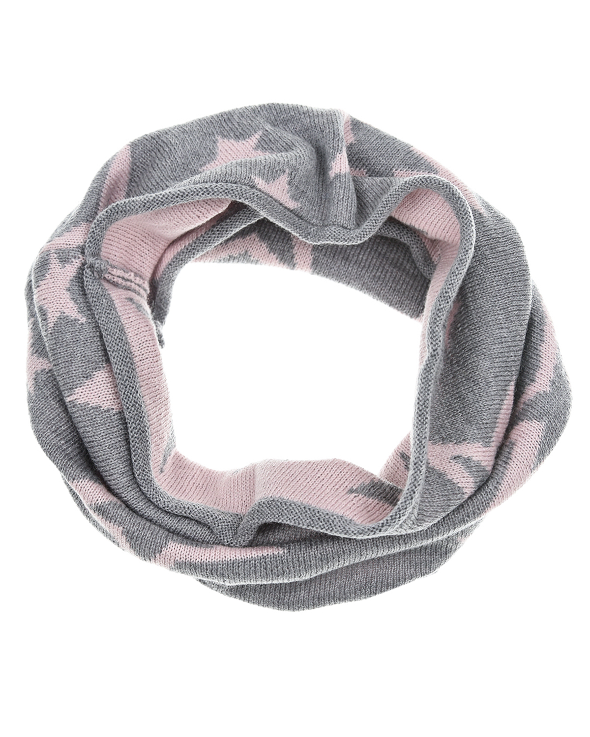 Серый шарф с розовыми звездами Catya детский, размер 59, цвет мультиколор - фото 3