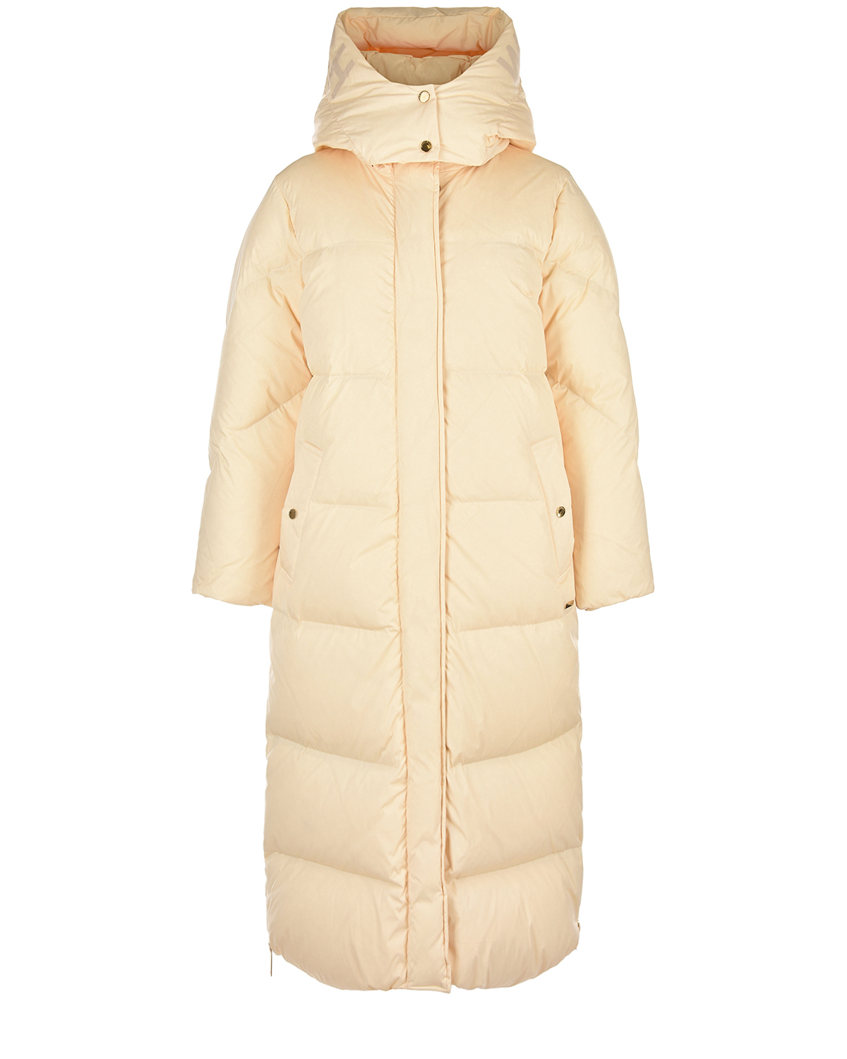 Стеганое пальто молочного цвета Woolrich, размер 40 - фото 1