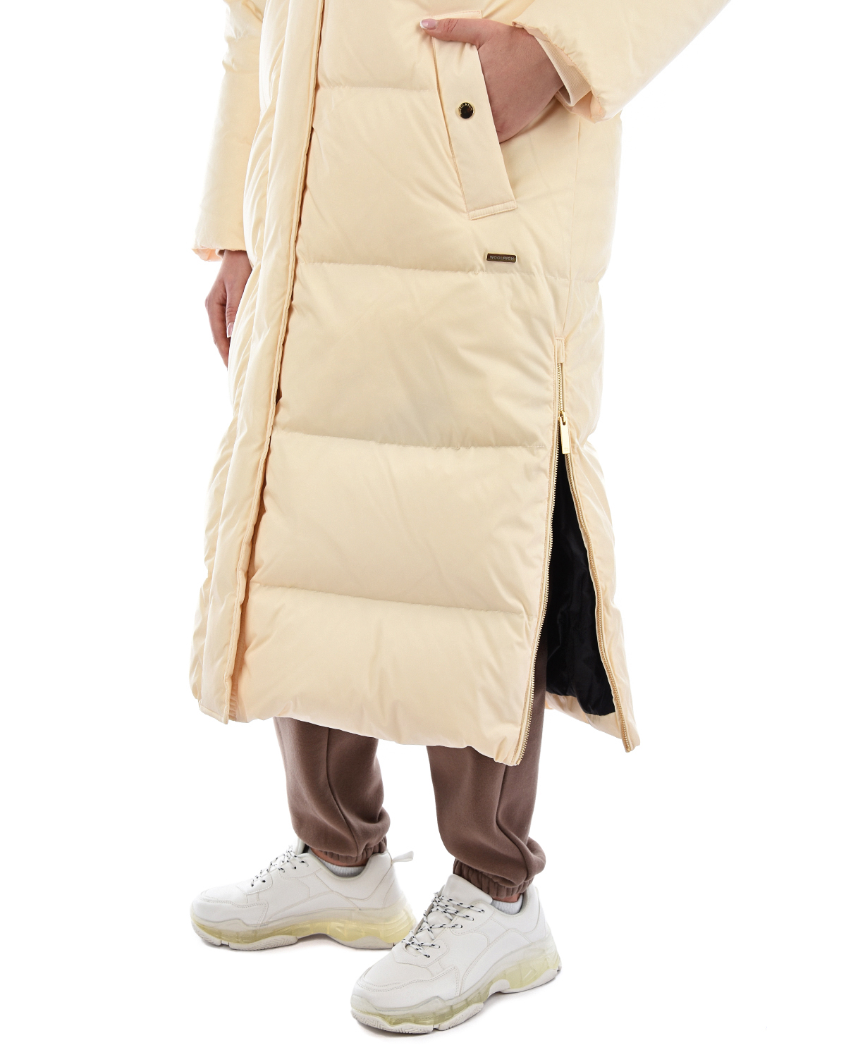 Стеганое пальто молочного цвета Woolrich, размер 40 - фото 9