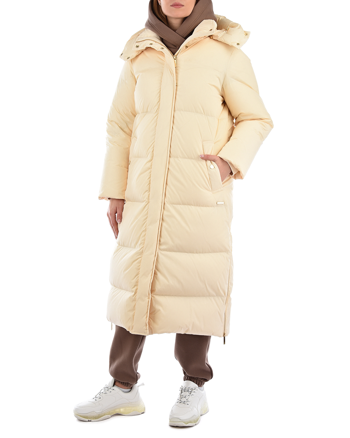 Стеганое пальто молочного цвета Woolrich, размер 40 - фото 2
