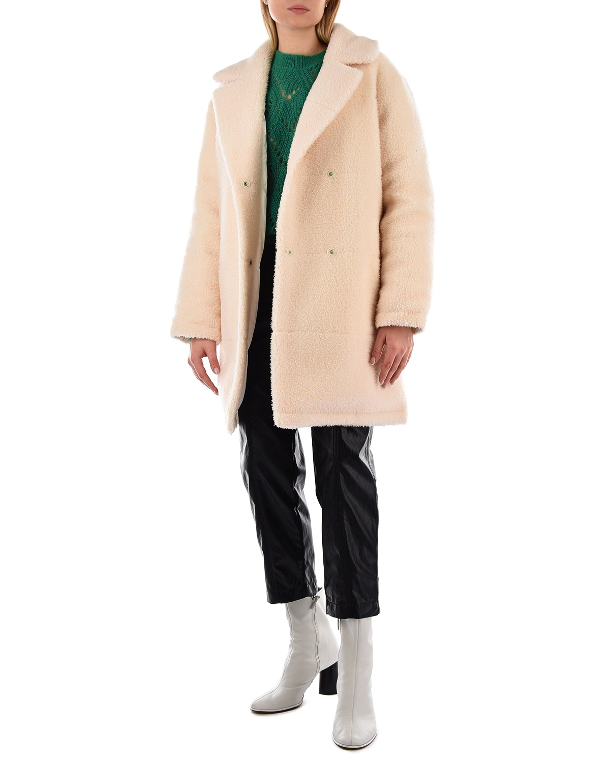 Двухстороннее укороченное пальто Yves Salomon, размер 36, цвет нет цвета - фото 3