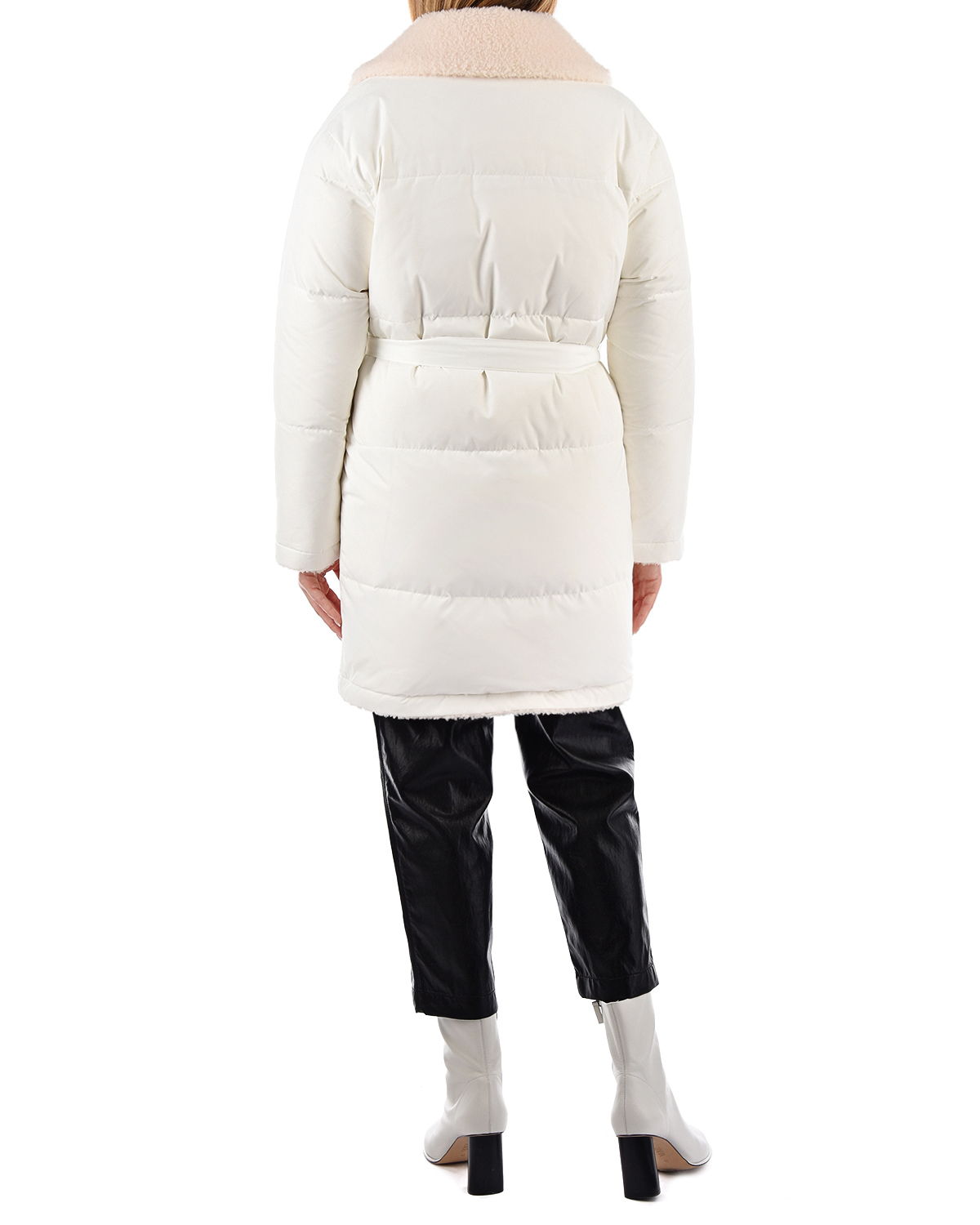 Двухстороннее укороченное пальто Yves Salomon, размер 36, цвет нет цвета - фото 4