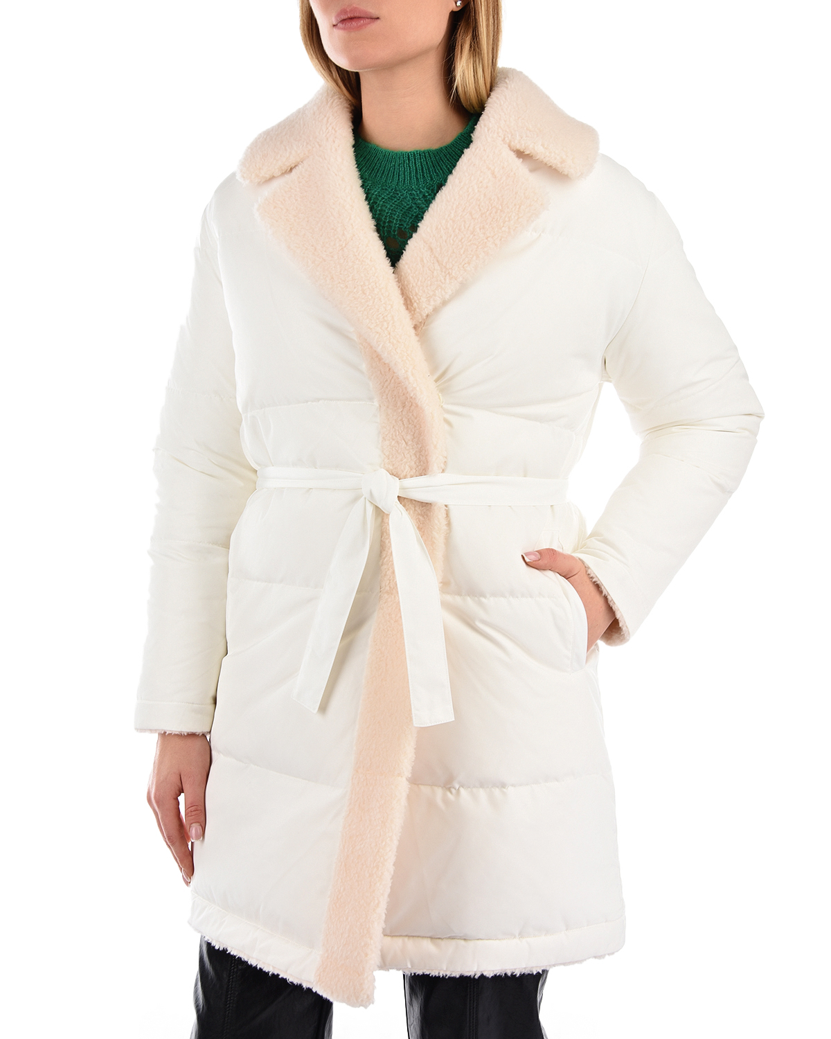 Двухстороннее укороченное пальто Yves Salomon, размер 36, цвет нет цвета - фото 8