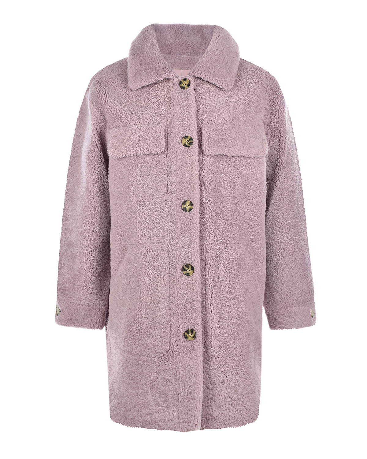 Двухстороннее сиреневое пальто-дубленка Yves Salomon, размер 34, цвет сиреневый