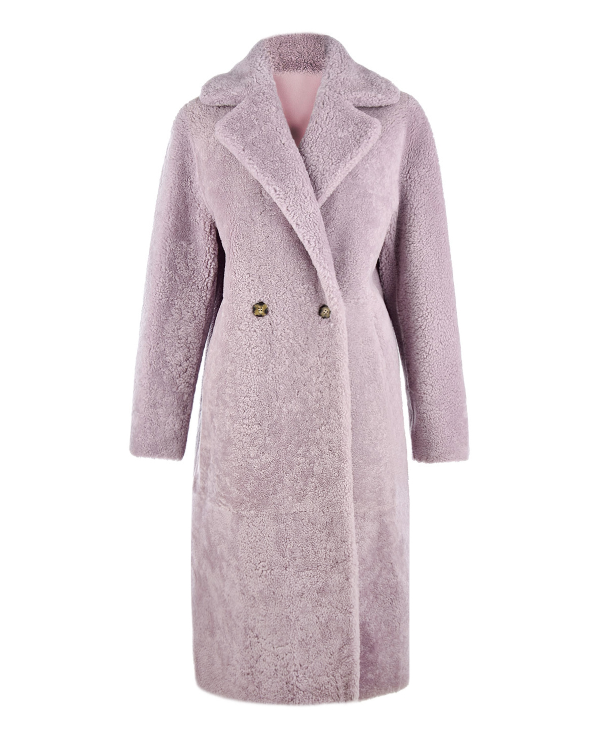 Двустороннее пальто из овчины Yves Salomon, размер 40, цвет сиреневый - фото 1