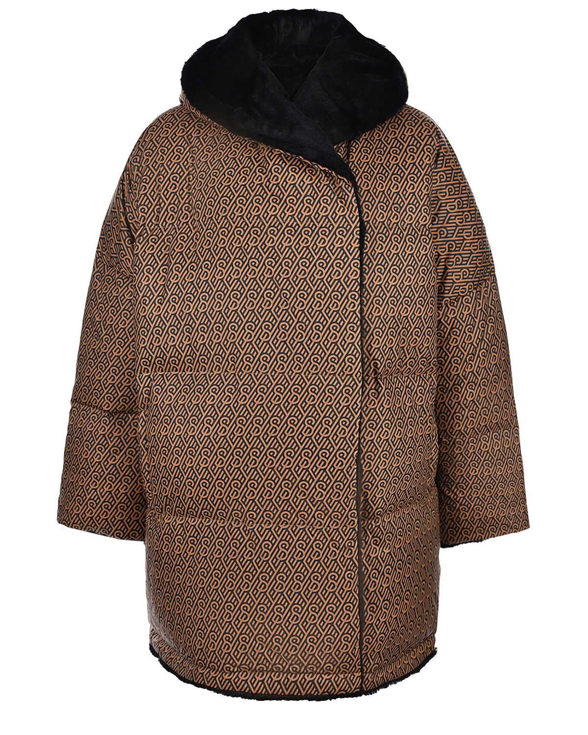 Укороченное двухстороннее меховое пальто Yves Salomon, размер 36, цвет коричневый