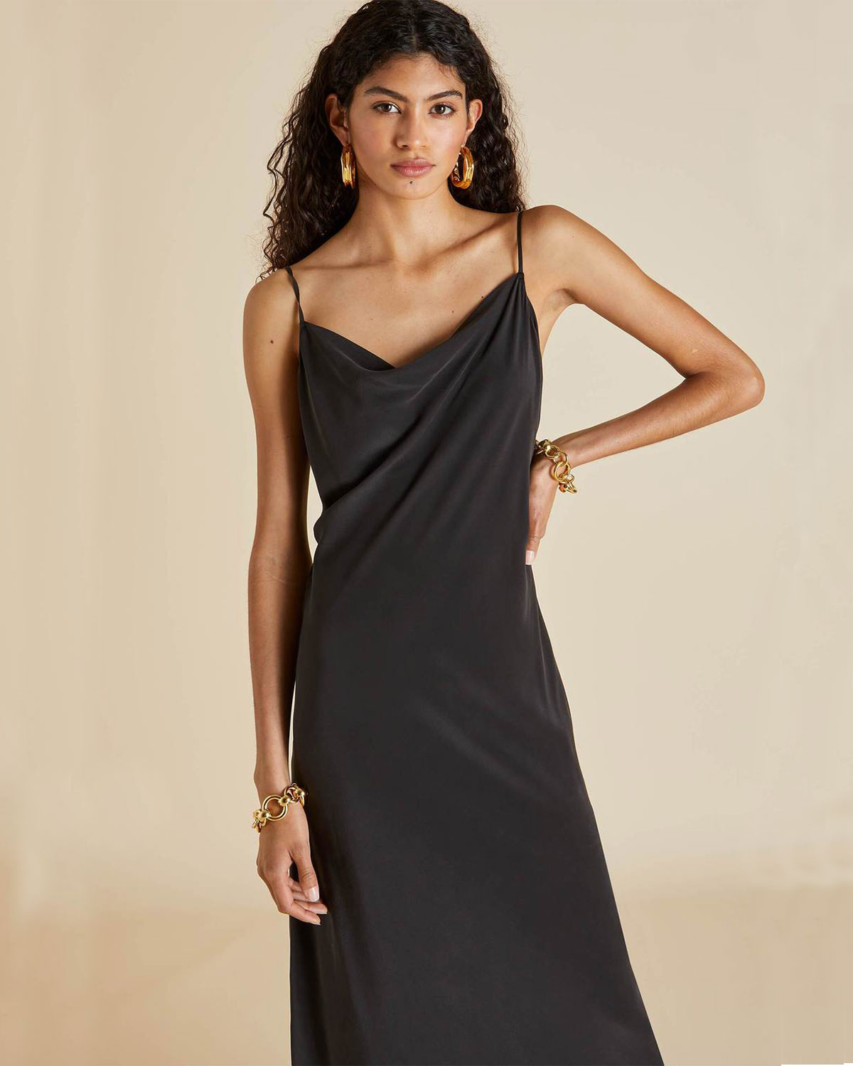 Черное шелковое платье Olivia von Halle, размер 42, цвет черный - фото 8