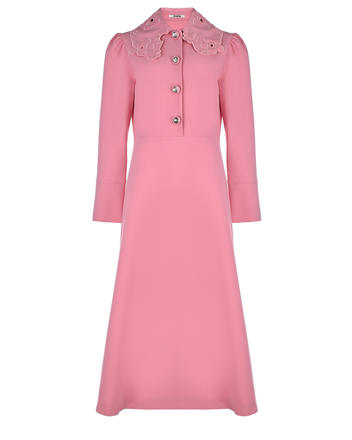 Розовое приталенное платье Vivetta, размер 44, цвет розовый - фото 1