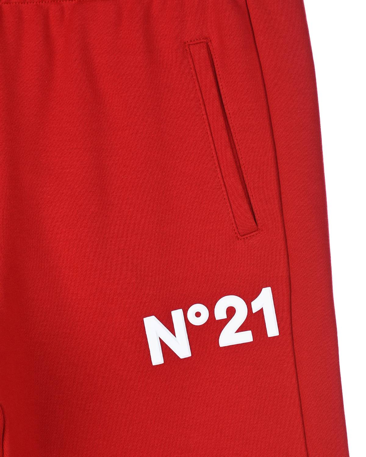 Красные спортивные брюки с логотипом No. 21 детские, размер 140, цвет красный - фото 3