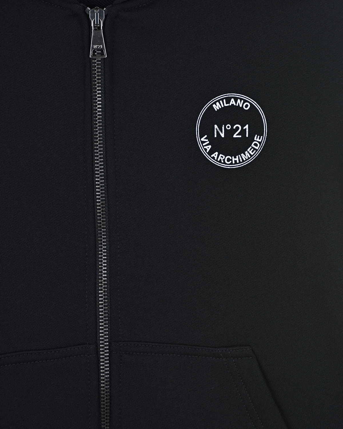 Черная спортивная куртка с капюшоном No. 21 детская, размер 176, цвет черный - фото 3