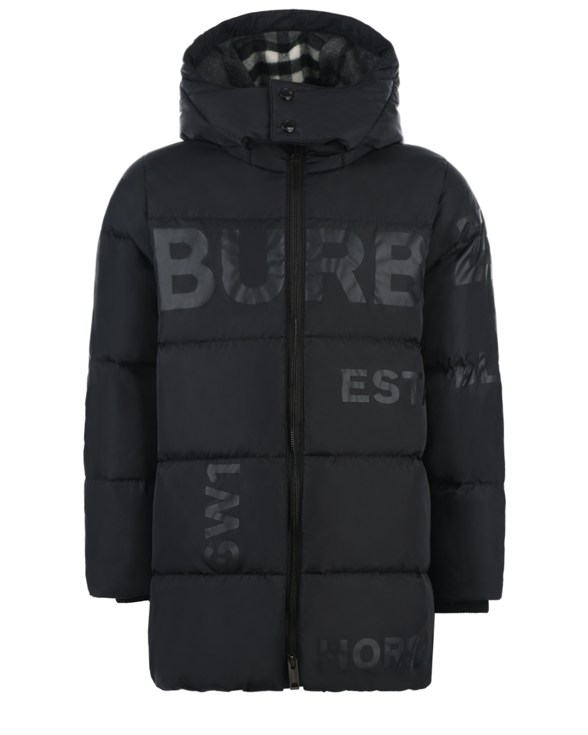 Черная куртка-пуховик Burberry детская, размер 116, цвет черный - фото 1