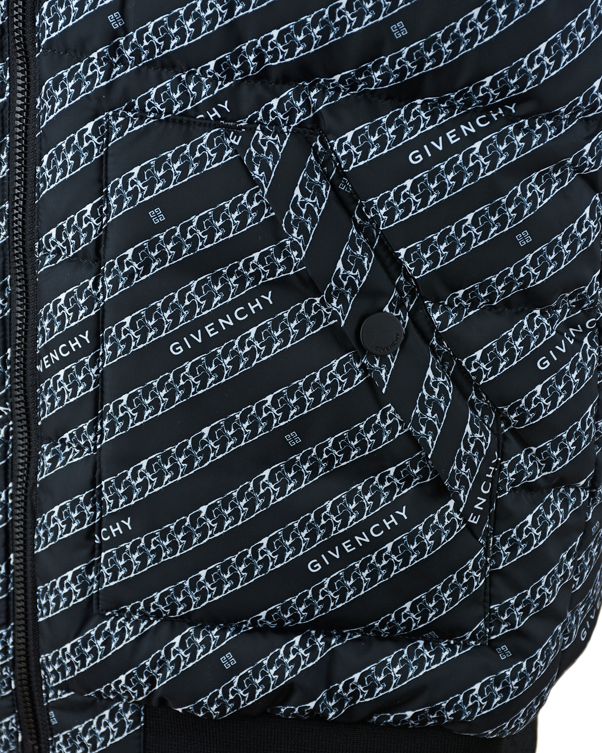 Черно-белый пуховый жилет Givenchy детское, размер 140, цвет мультиколор - фото 4