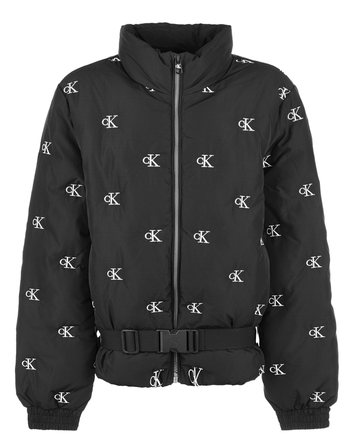 Укороченная черная куртка Calvin Klein детская, размер 152, цвет черный - фото 1