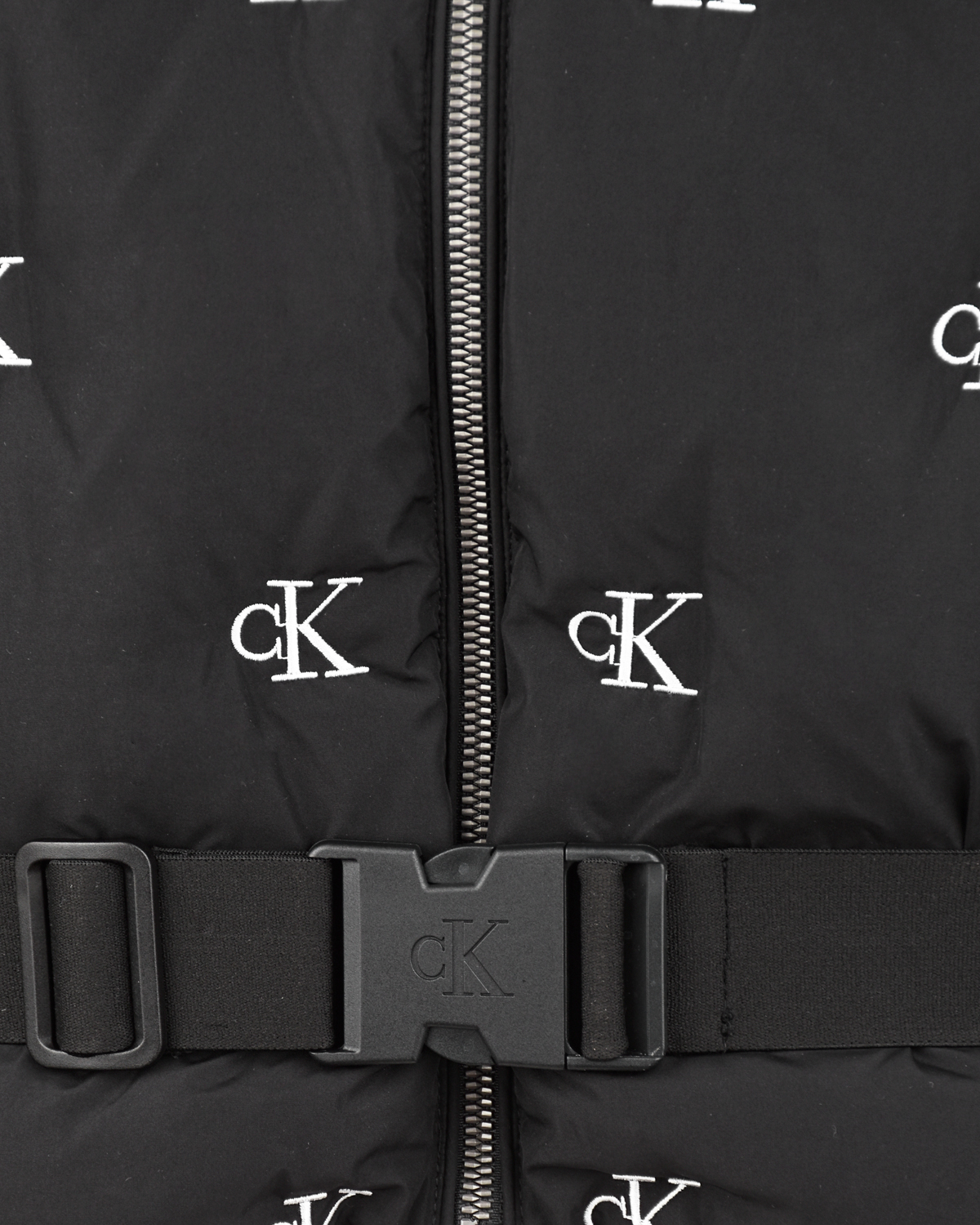 Укороченная черная куртка Calvin Klein детская, размер 152, цвет черный - фото 3