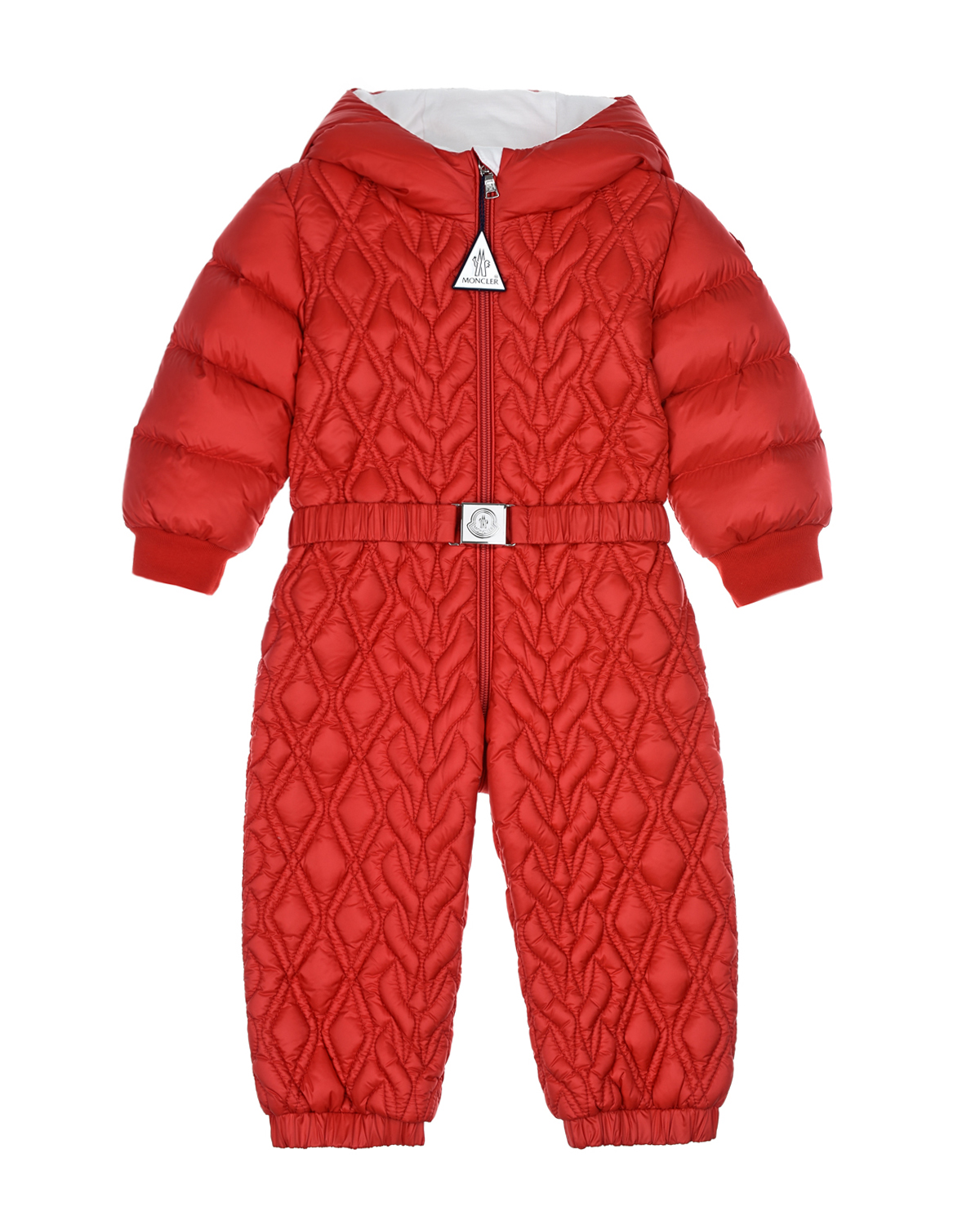 Красный стеганый комбинезон Moncler детский, размер 74 - фото 1