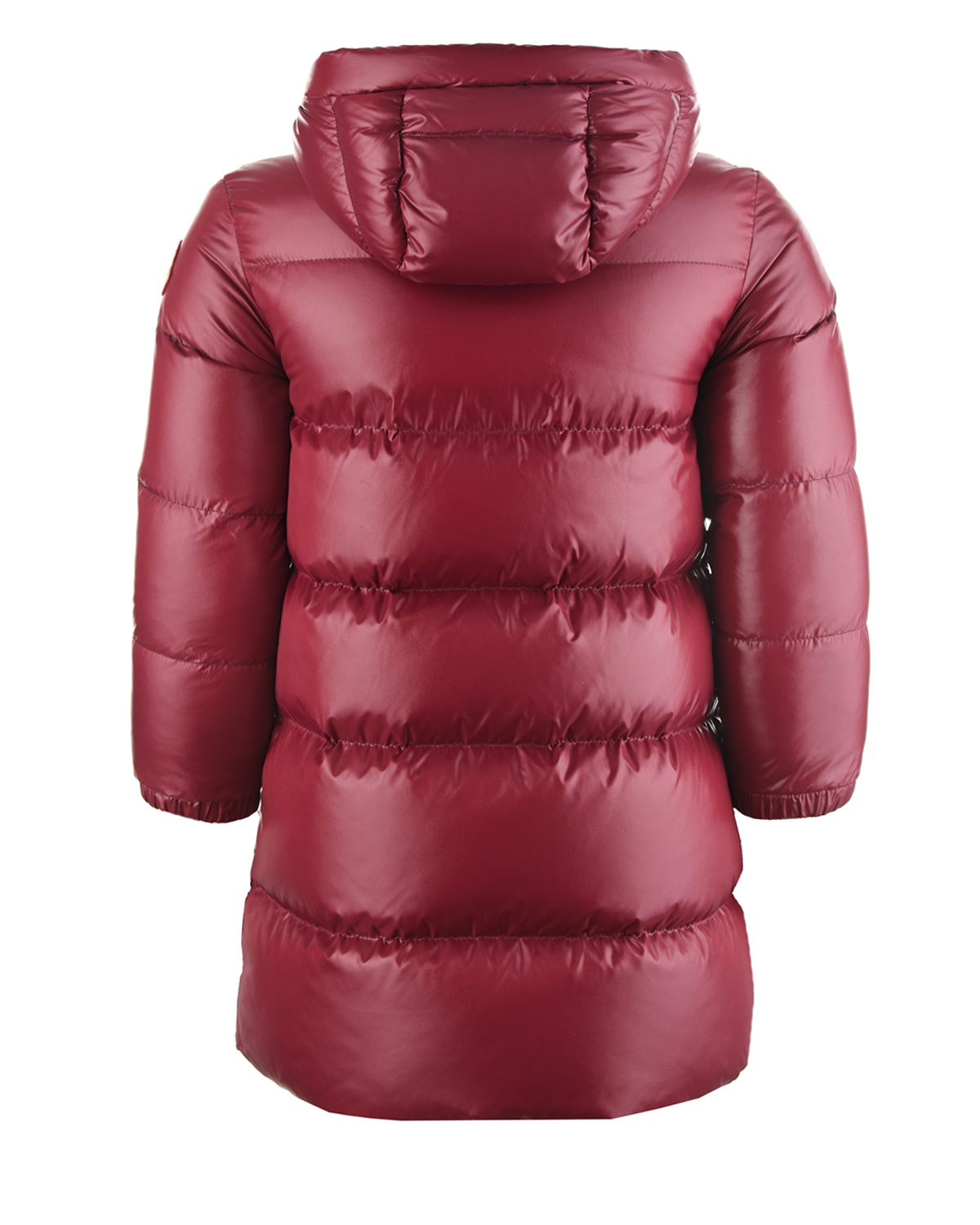 Бордовое пальто-пуховик Moncler детское, размер 92, цвет бордовый - фото 2