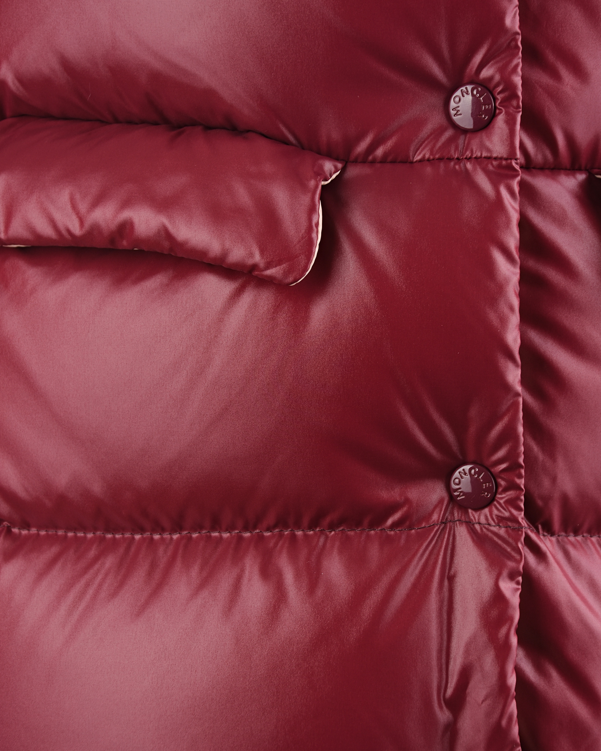 Бордовое пальто-пуховик Moncler детское, размер 92, цвет бордовый - фото 3
