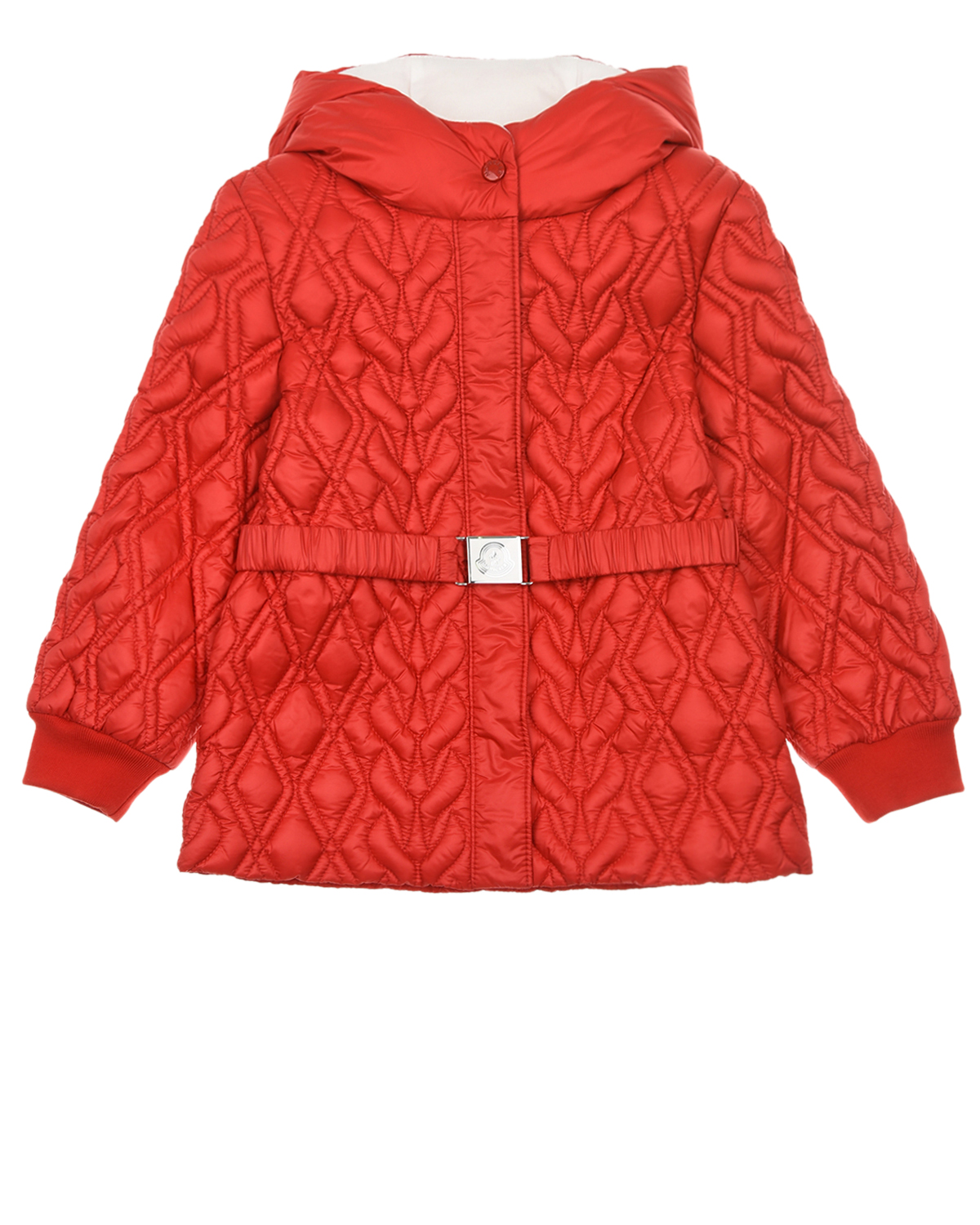 Стеганое пуховое пальто красного цвета Moncler детское, размер 92 - фото 1