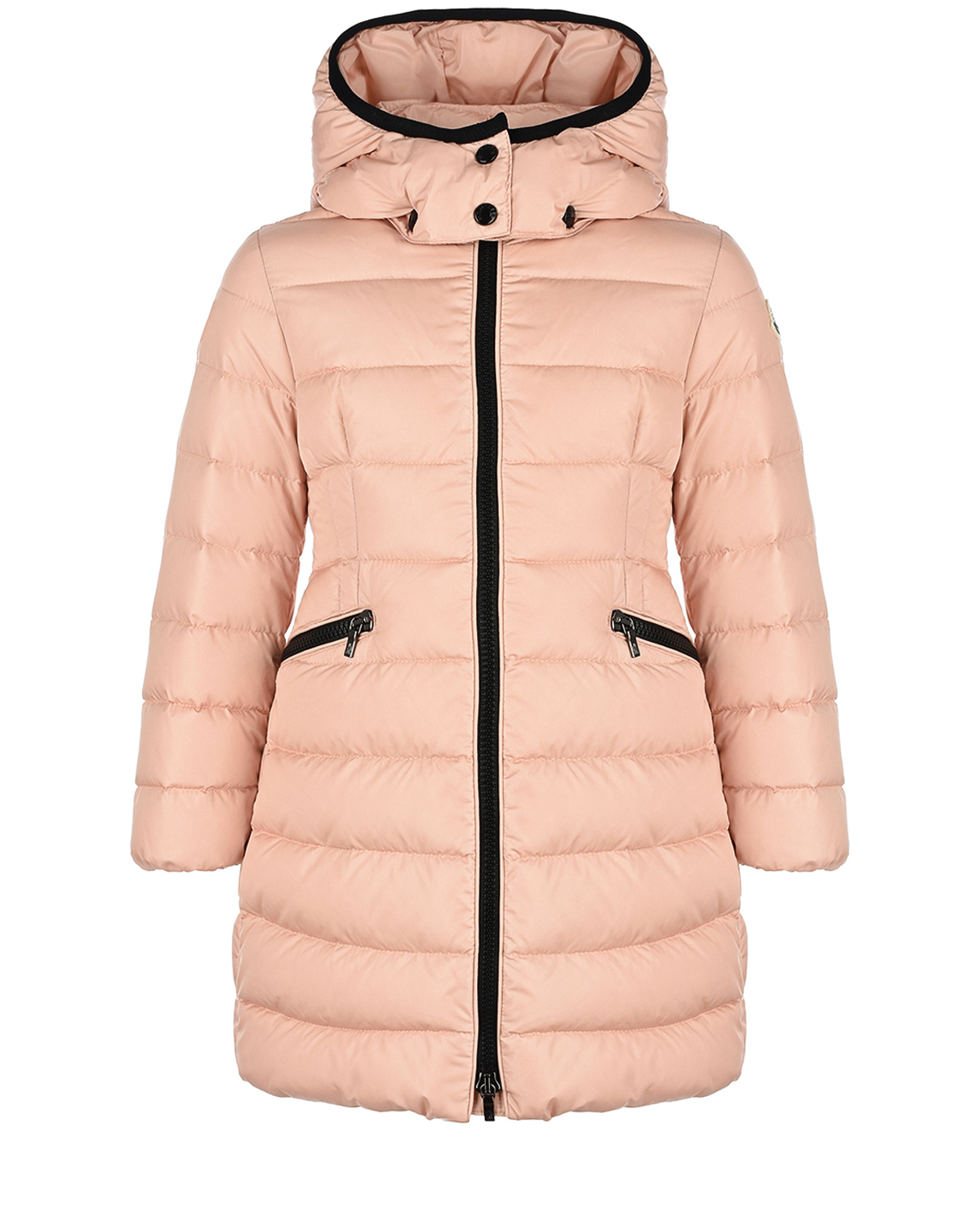 Розовое приталенное пальто Moncler детское