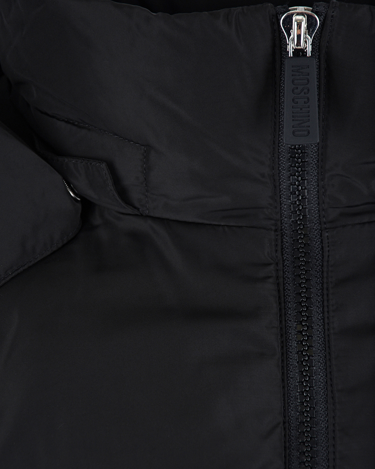 Черная куртка-пуховик с капюшоном Moschino детская, размер 140, цвет черный - фото 4