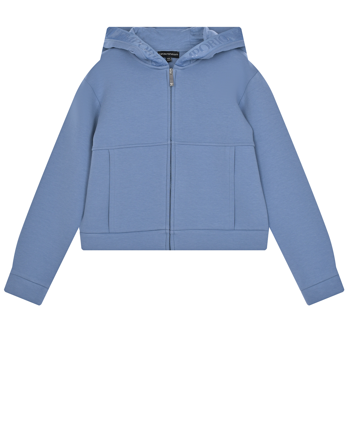 Голубая спортивная куртка с капюшоном Emporio Armani детская, размер 128, цвет голубой - фото 1