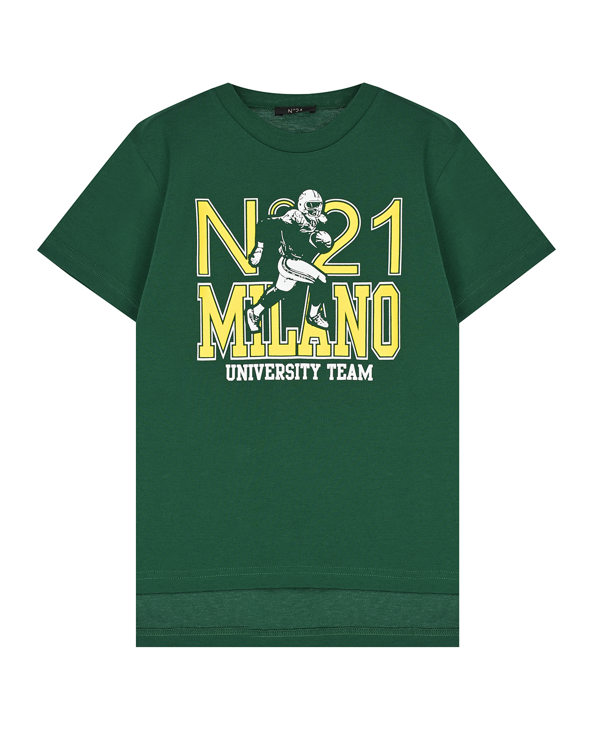 Зеленая футболка с принтом "MILANO" No. 21 детская