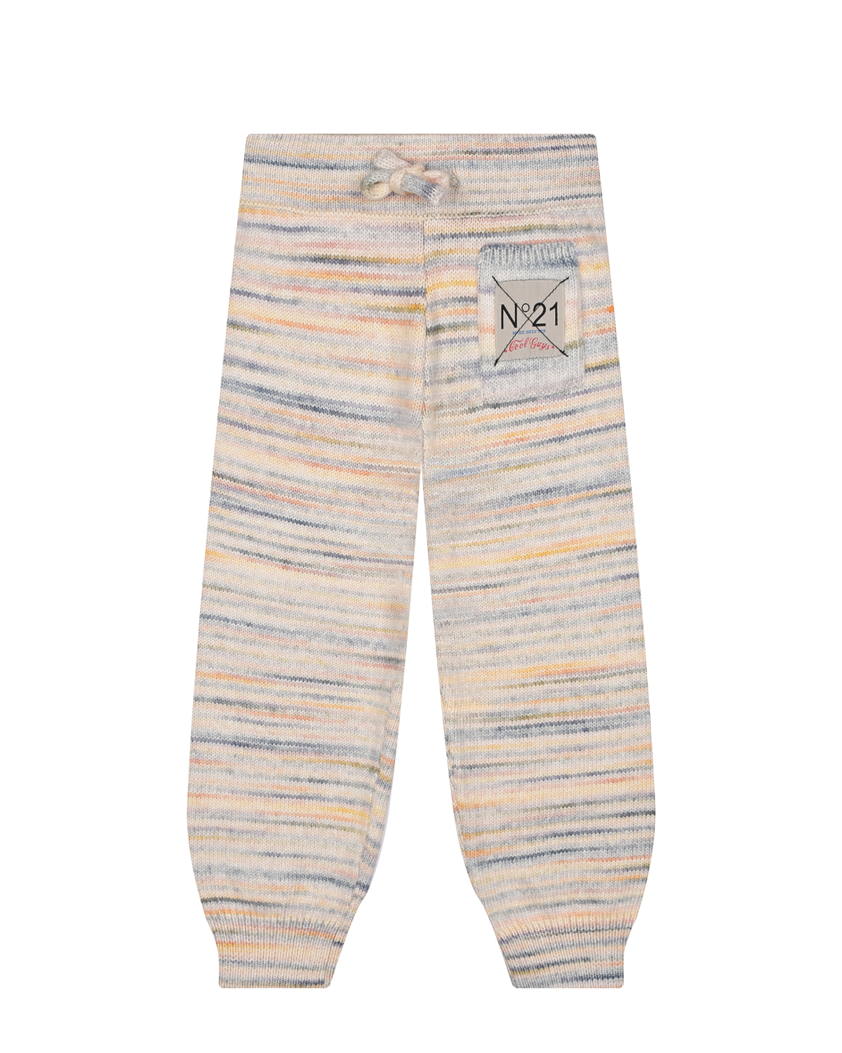 Вязаные брюки с накладным карманом No. 21 детские, размер 104, цвет бежевый - фото 1