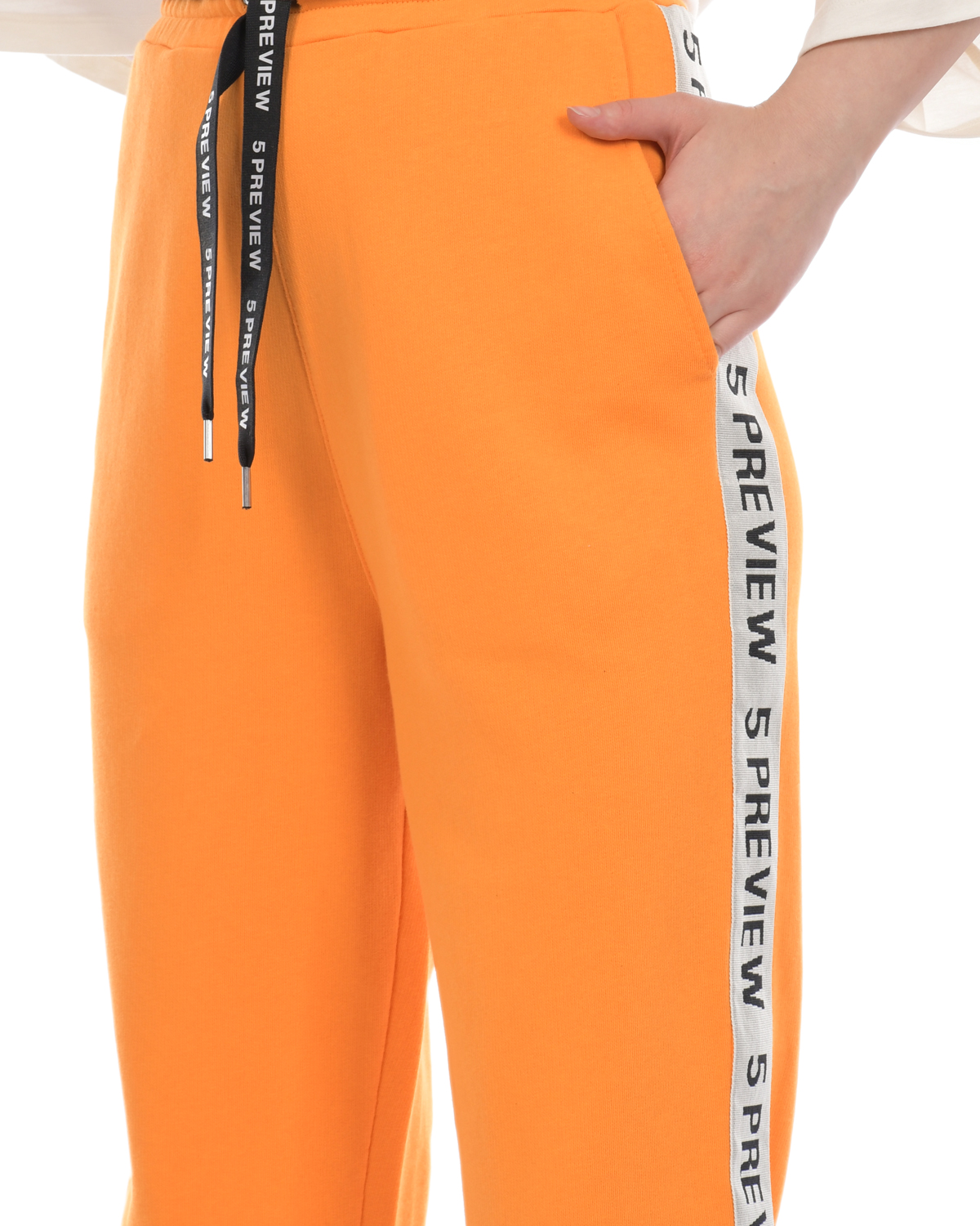 Оранжевые джоггеры с лампасами 5 Preview, размер 40, цвет оранжевый - фото 8