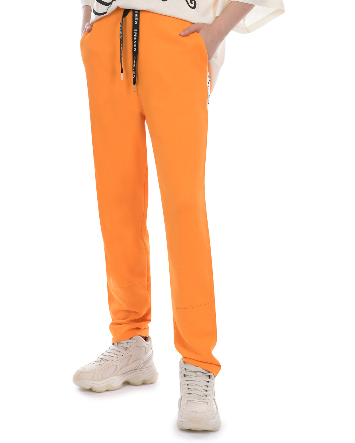 Оранжевые джоггеры с лампасами 5 Preview, размер 40, цвет оранжевый - фото 6
