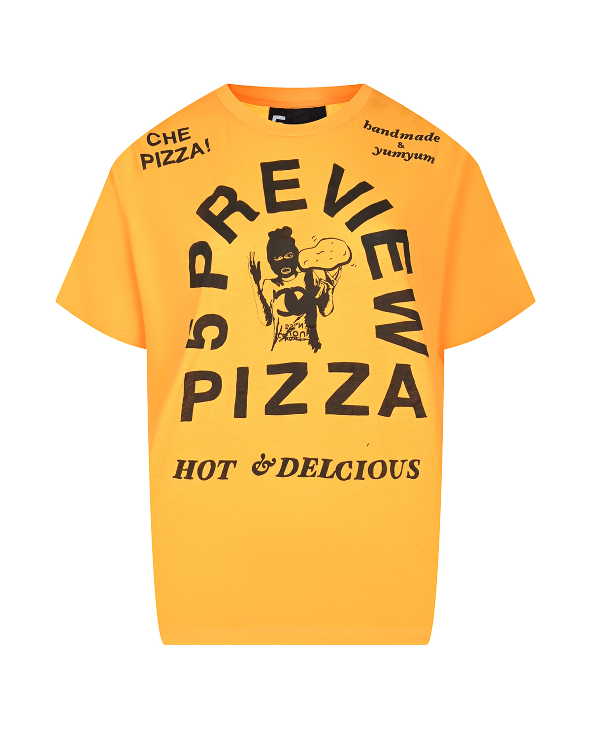 Оранжевая футболка с принтом "PIZZA" 5 Preview