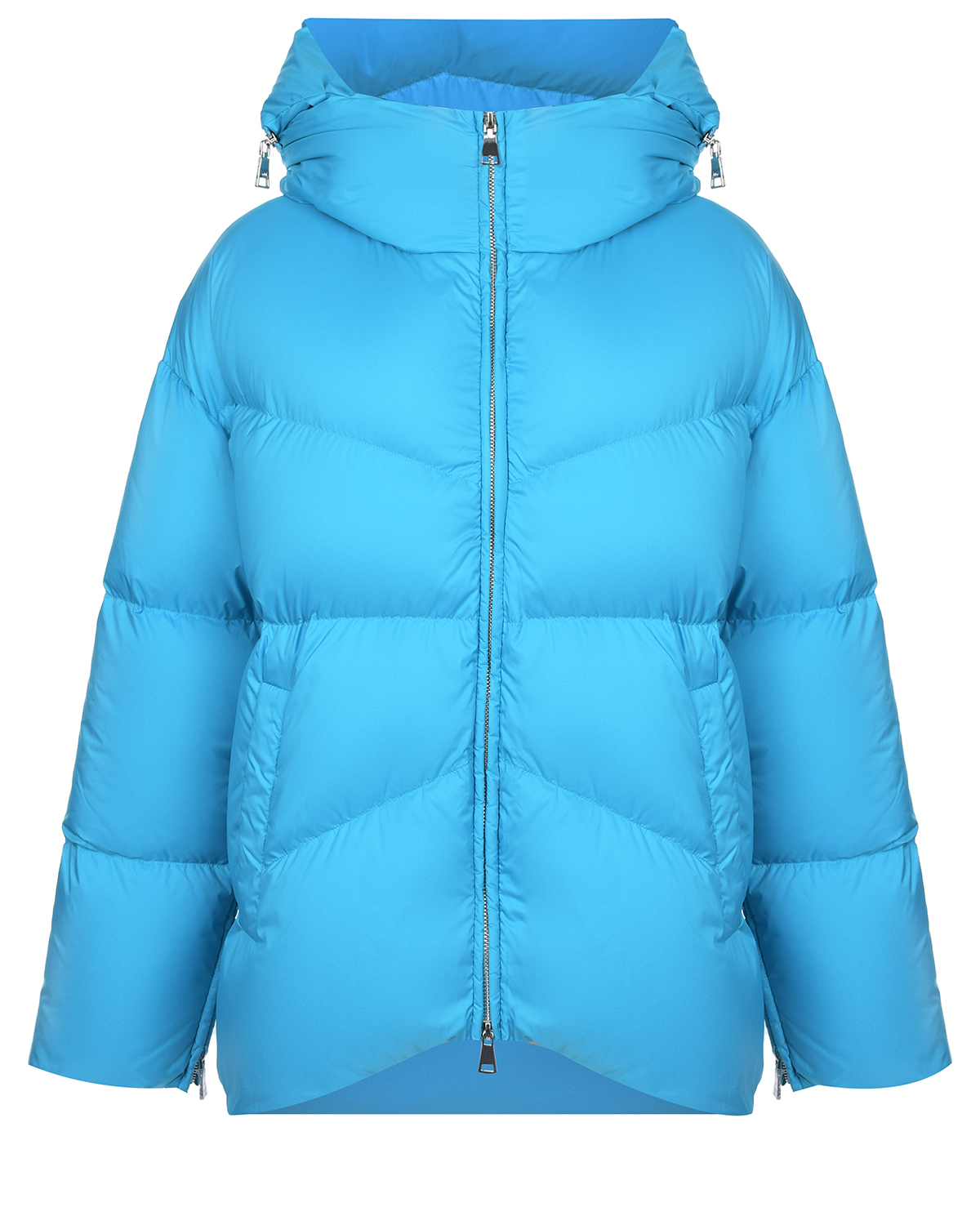 Синяя куртка с асимметричным подолом ADD, размер 40, цвет синий - фото 1