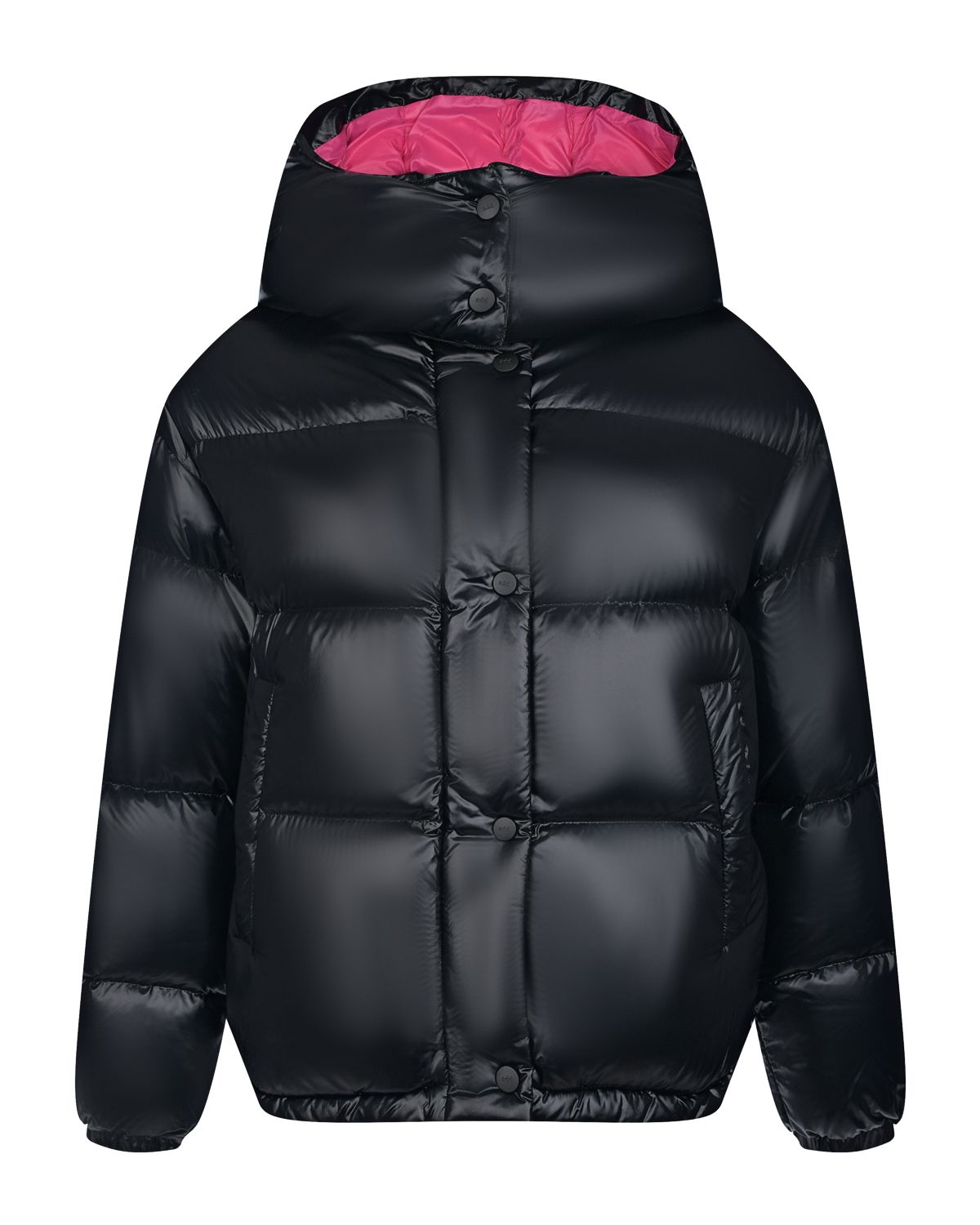 Черная куртка с глянцевым эффектом ADD, размер 42, цвет черный - фото 1