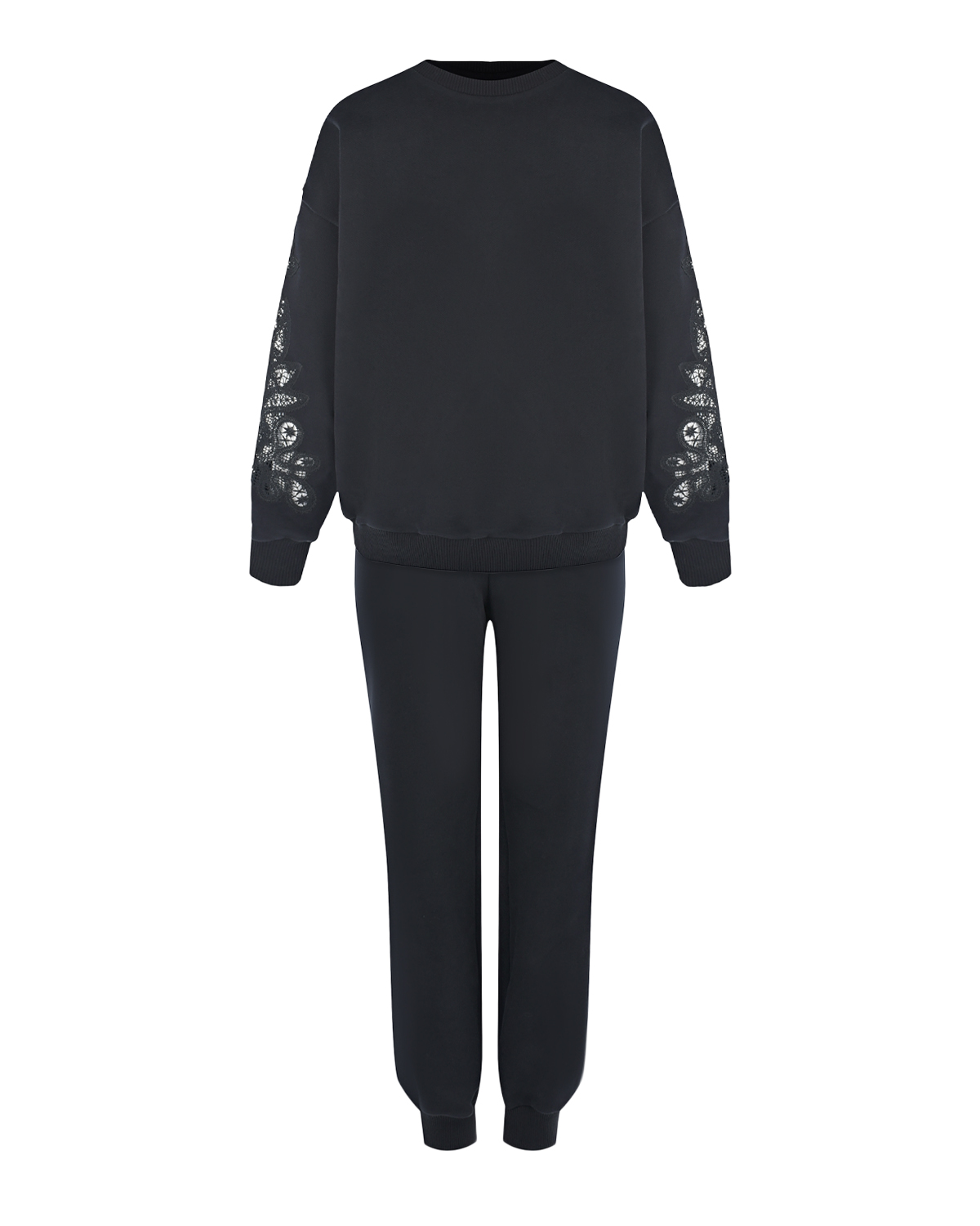 Черный костюм с кружевной отделкой Alena Akhmadullina, размер 38, цвет нет цвета - фото 1
