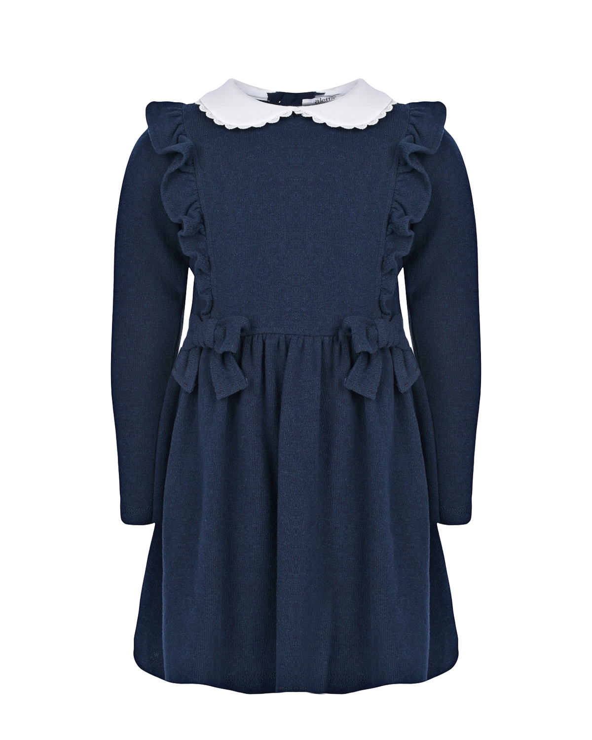 

Темно-синее трикотажное платье с оборками Aletta детское, Синий, Темно-синее трикотажное платье с оборками Aletta детское