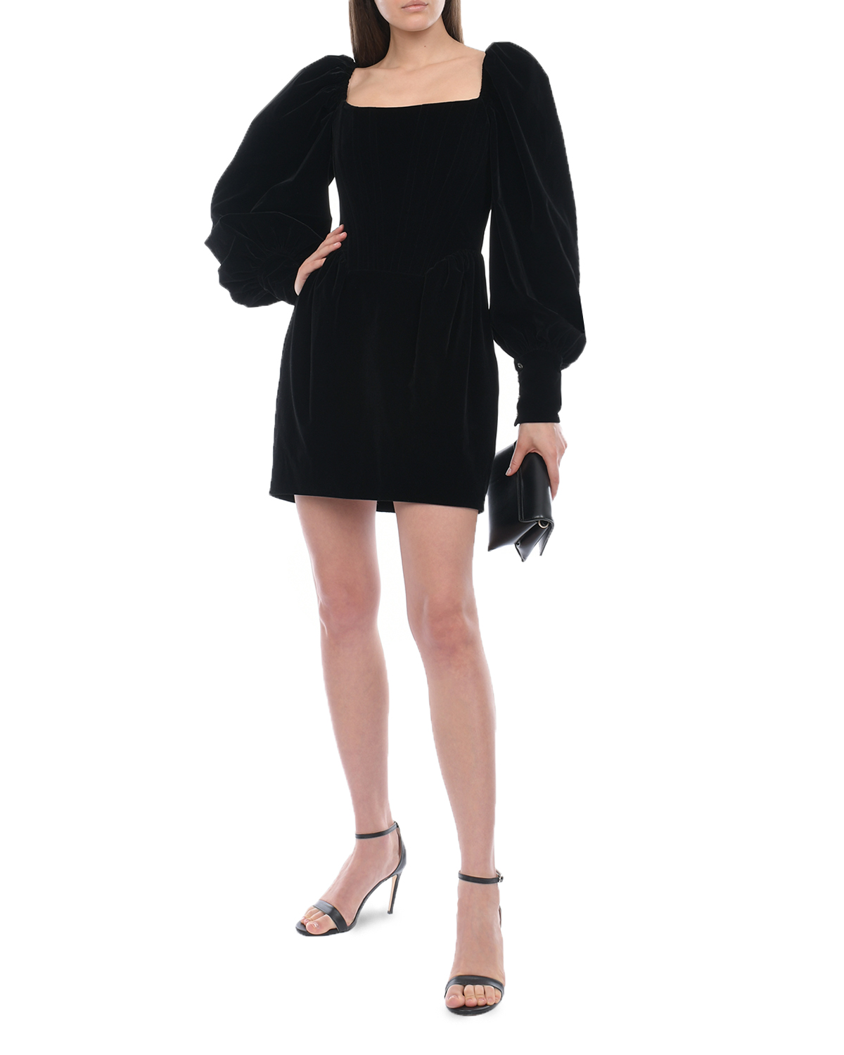 Черное бархатное платье ALINE, размер 40, цвет черный - фото 3
