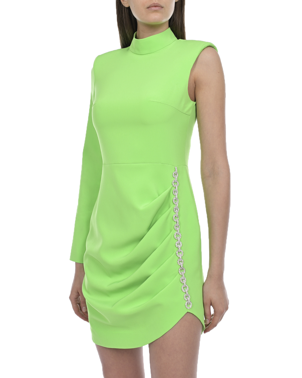 Асимметричное платье салатового цвета ALINE, размер 40 - фото 5