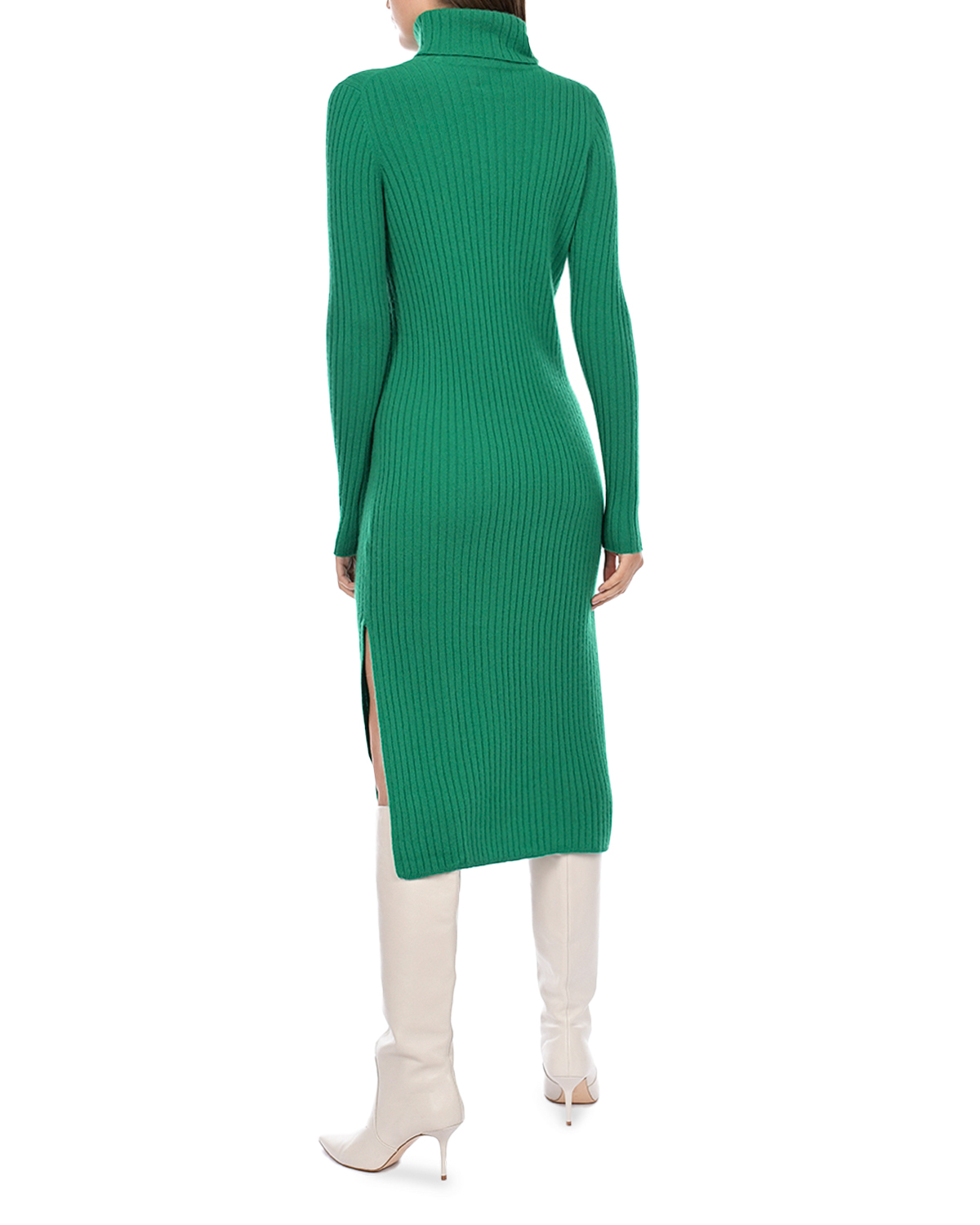 Платье из кашемира зеленого цвета Allude, размер 38 - фото 4