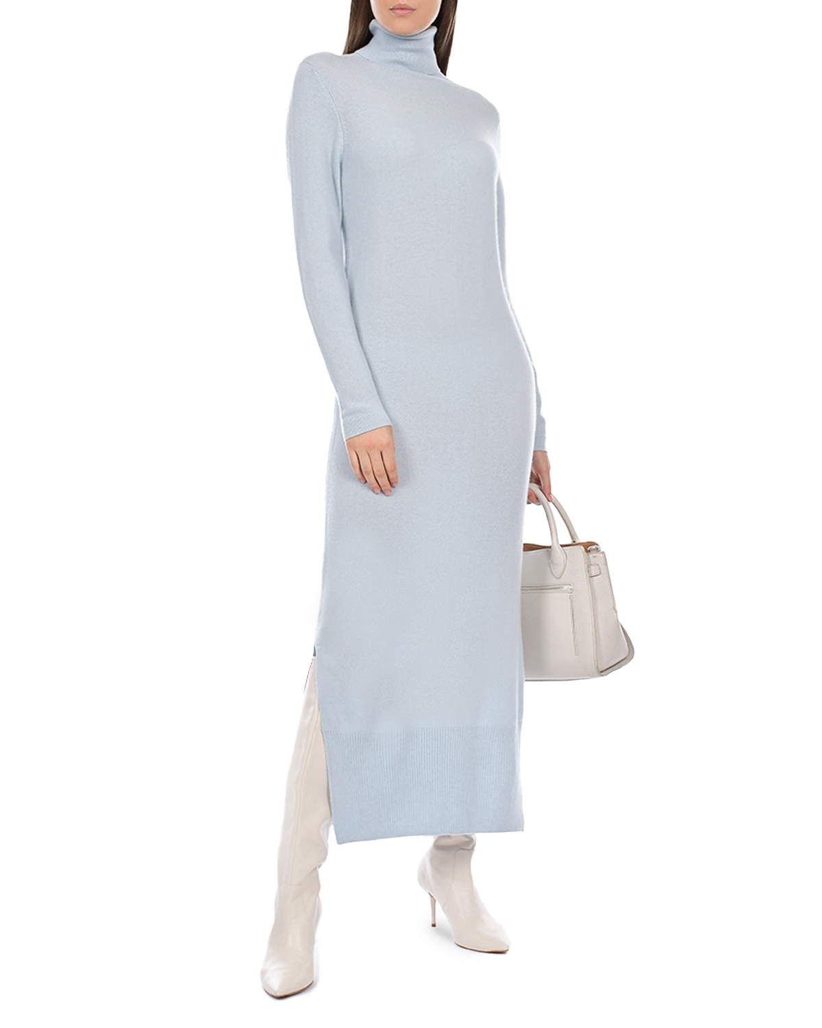 Голубое платье из кашемира Allude, размер 44, цвет голубой - фото 2