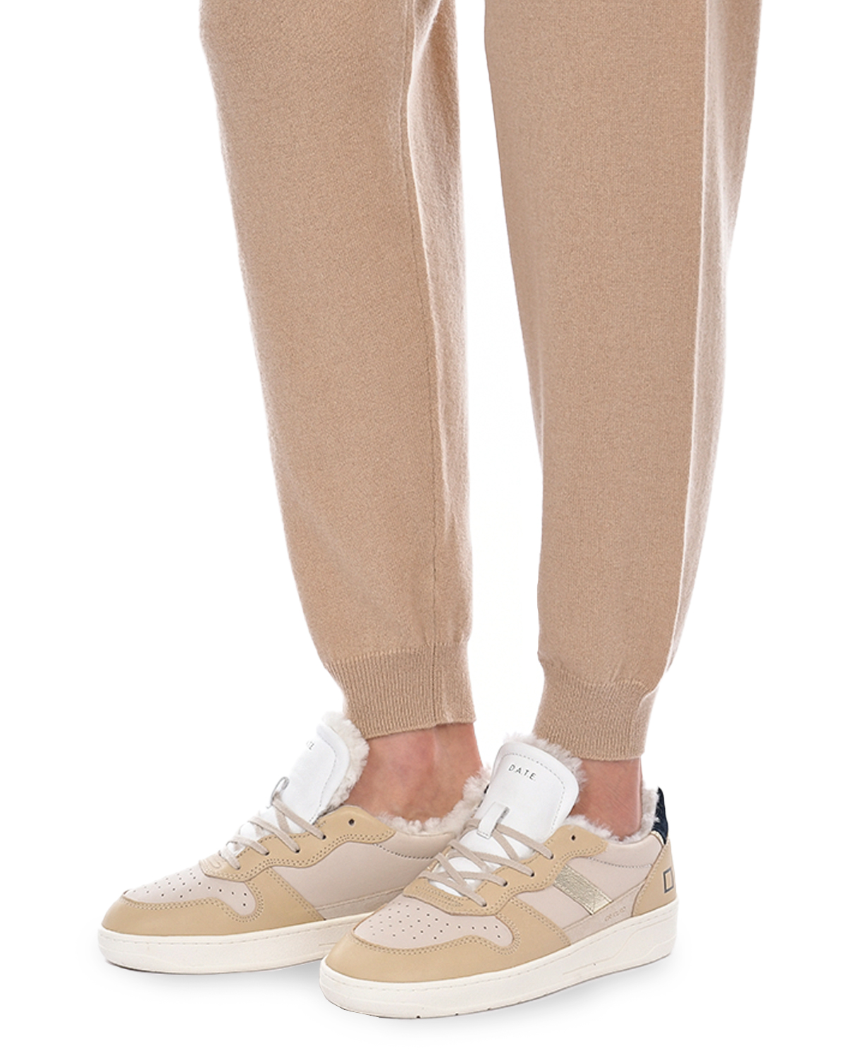 Бежевые спортивные брюки из шерсти и кашемира Allude, размер 38, цвет бежевый - фото 8