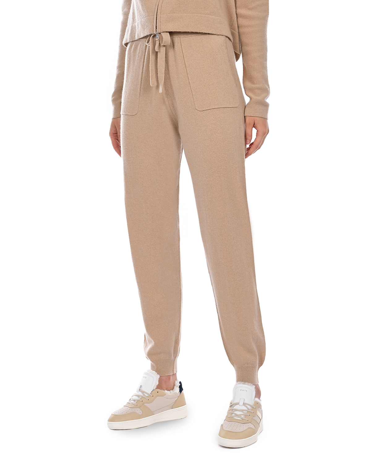 Бежевые спортивные брюки из шерсти и кашемира Allude, размер 38, цвет бежевый - фото 6