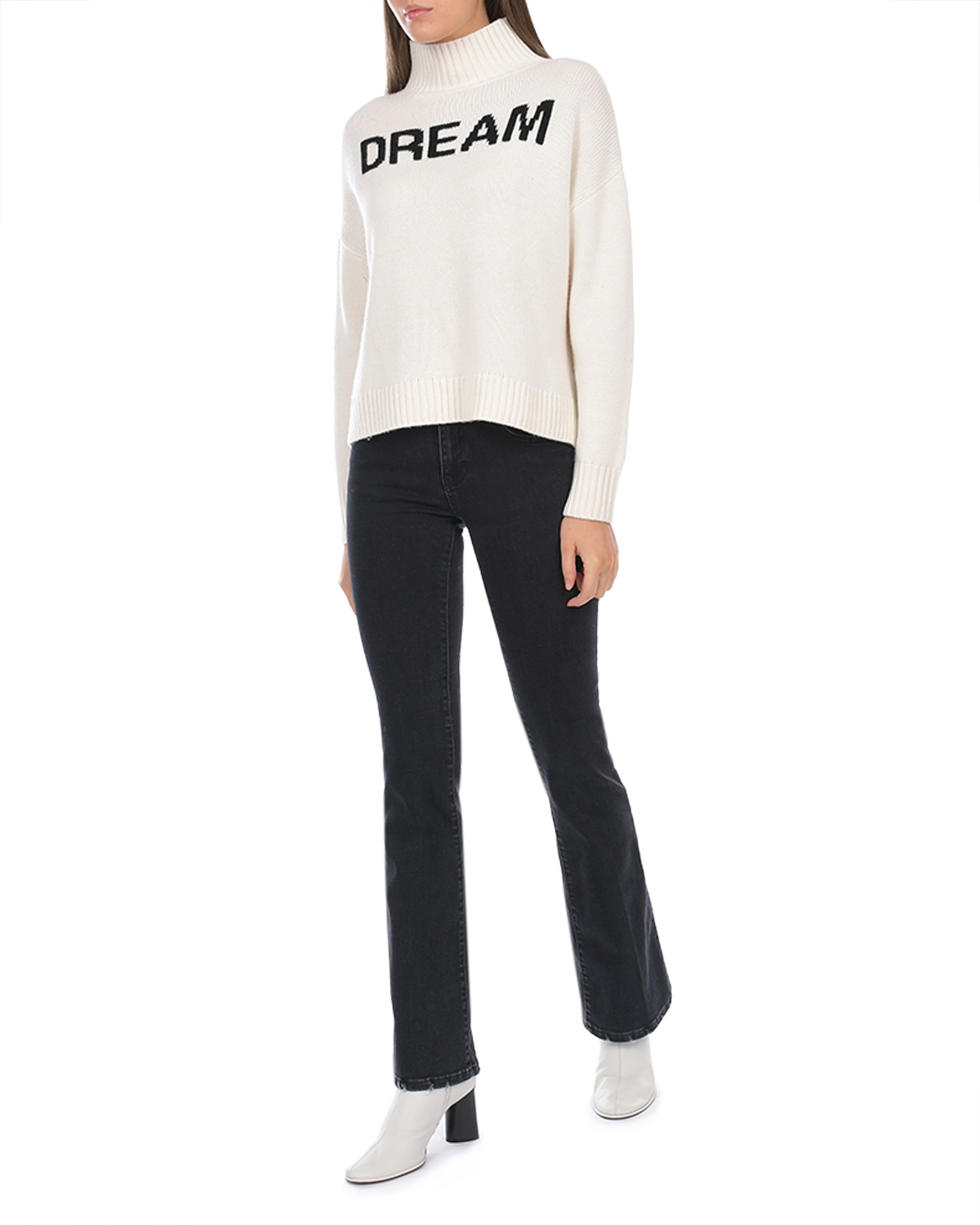 Джемпер молочного цвета с принтом "Dream" Allude, размер 38 - фото 3