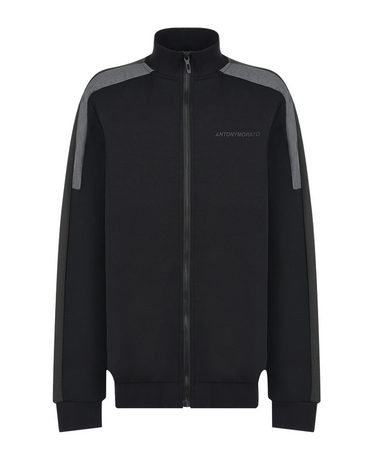 Черная спортивная куртка с воротником-стойкой Antony Morato детская, размер 164, цвет черный