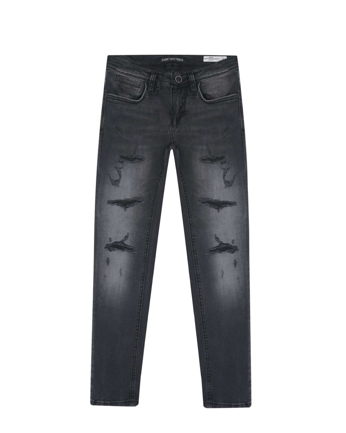 Черные выбеленные джинсы с разрезами Antony Morato детские, размер 128, цвет черный - фото 1