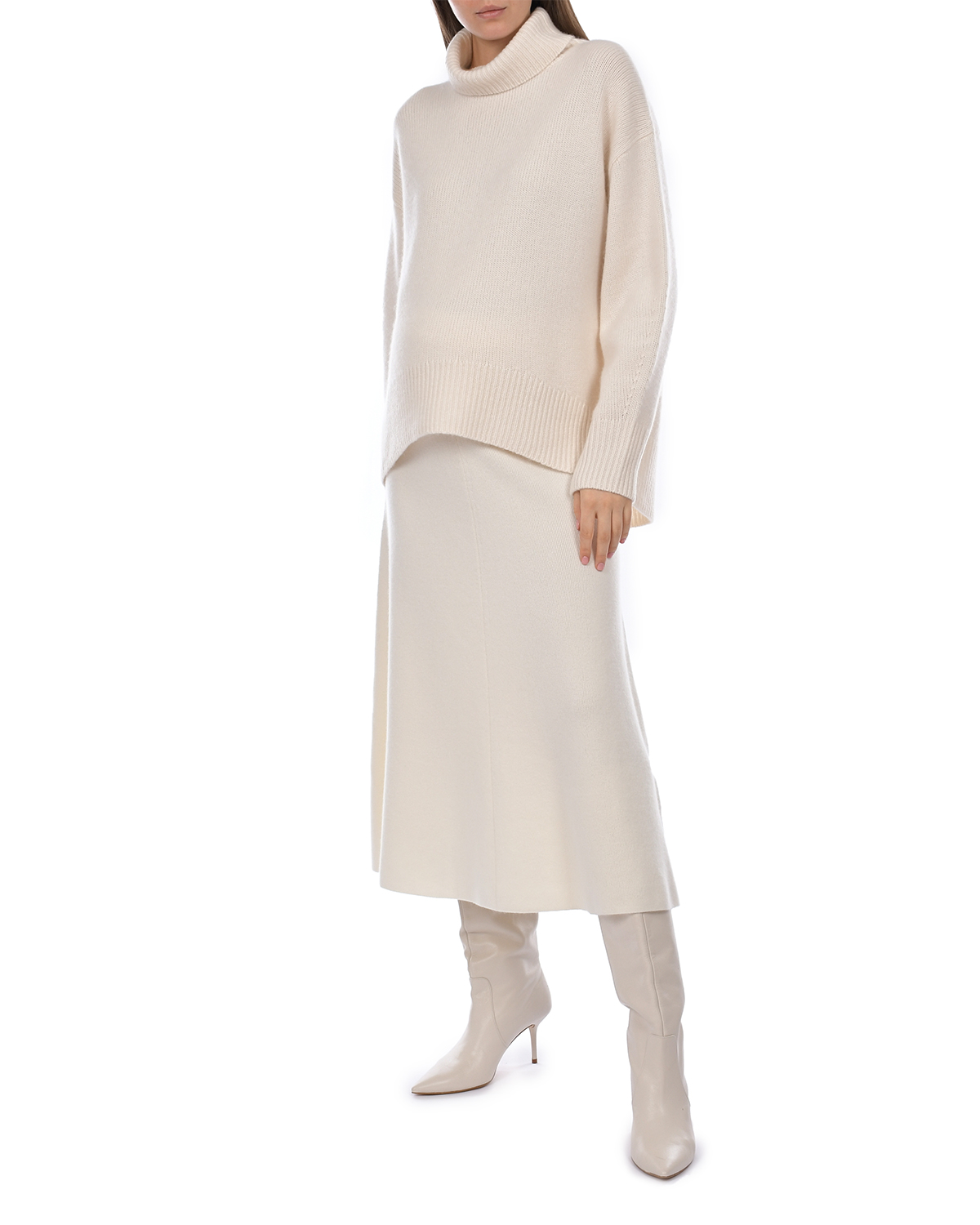 Кашемировая юбка молочного цвета Arch4, размер 40 - фото 5