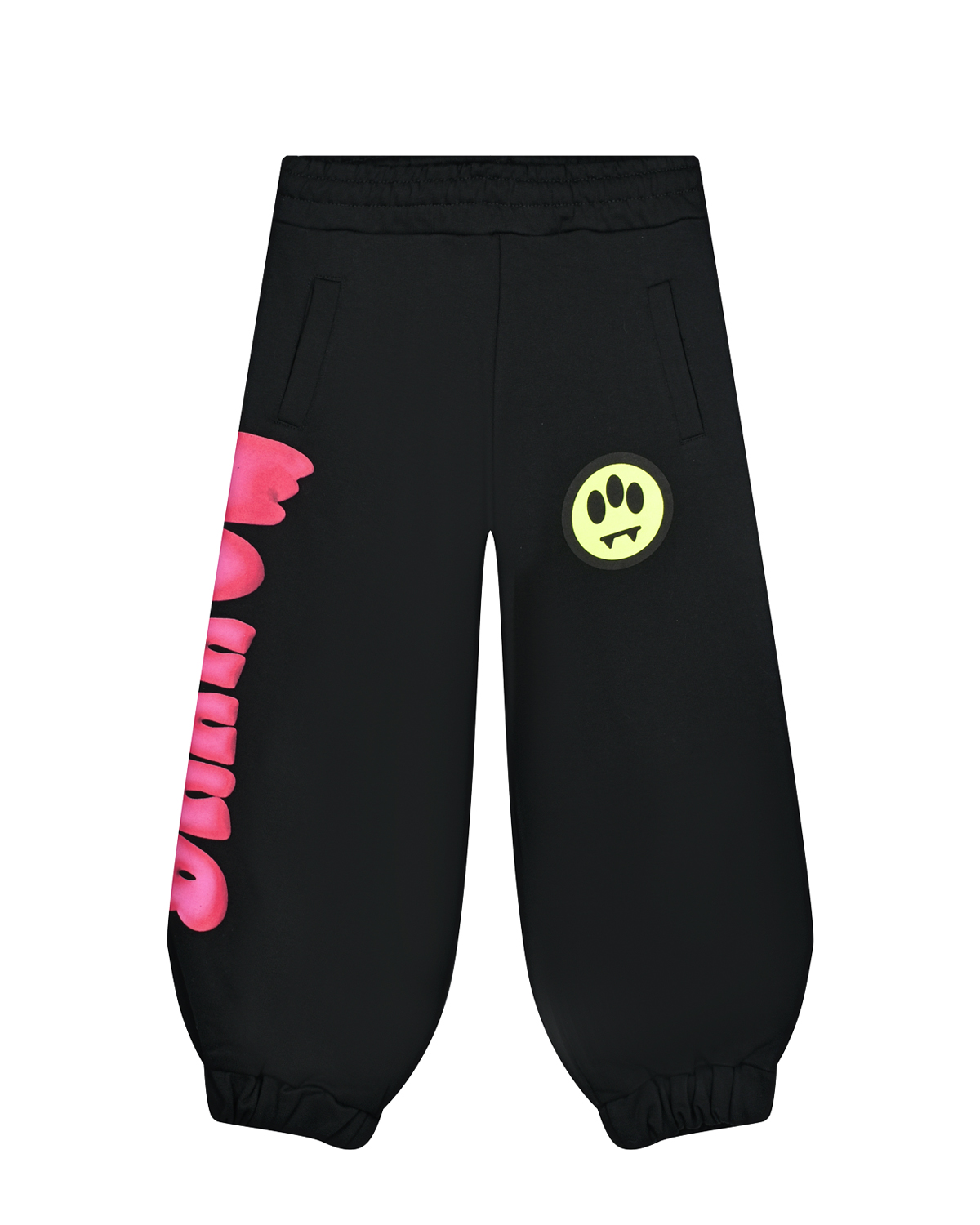 Черные спортивные брюки с розовым лого Barrow детские, размер 116, цвет черный - фото 1